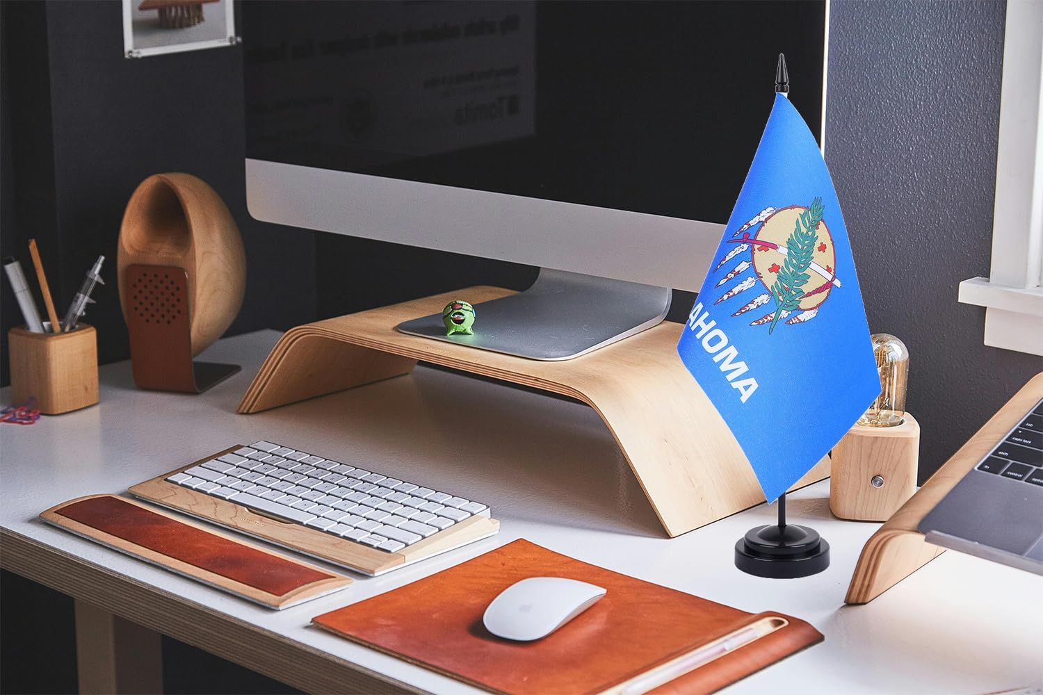 WXTWK 2 Pack USA Oklahoma Flag Oklahoma State Desk Flag Set - Mini Small Oklahoma Table Office Flags with Black 12" Solid Pole Stand Base Classroom Meeting Desktop Decorations 5 71 hN0Ki9rL. AC SL1500 - northernschoolofshiatsu.co.uk