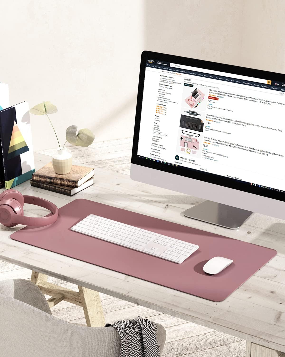 YSAGi Non-Slip Leather Desk Pad, Waterproof Laptop Computer Desk Keyboard Mat, Table Protector Blotter Mat, Large Mouse Pad for Office/Work/Home/Decor(Pink, 23.6" x 13.7") 198 71 mHibkKNL. AC SL1500 - northernschoolofshiatsu.co.uk