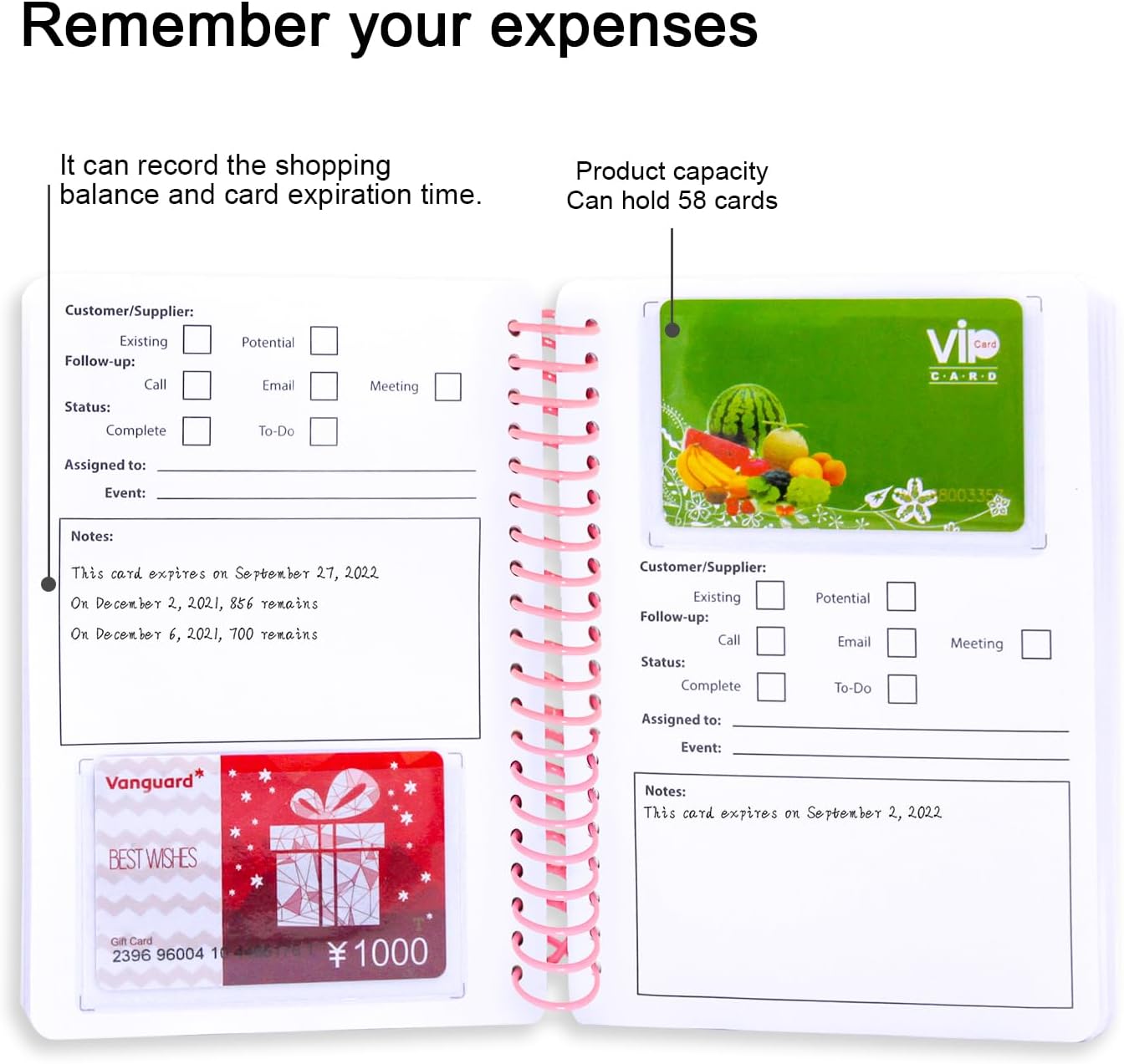 Business Card Organizer Card Holder Book, Portable Credit Card Organizer, Managing All Card Holder Notebook, Cards Holder Manage and Remind Important Matters of Card, Capacity: 58 Crads (Pink) 3 71 rXDwCtjL. AC SL1500 - northernschoolofshiatsu.co.uk