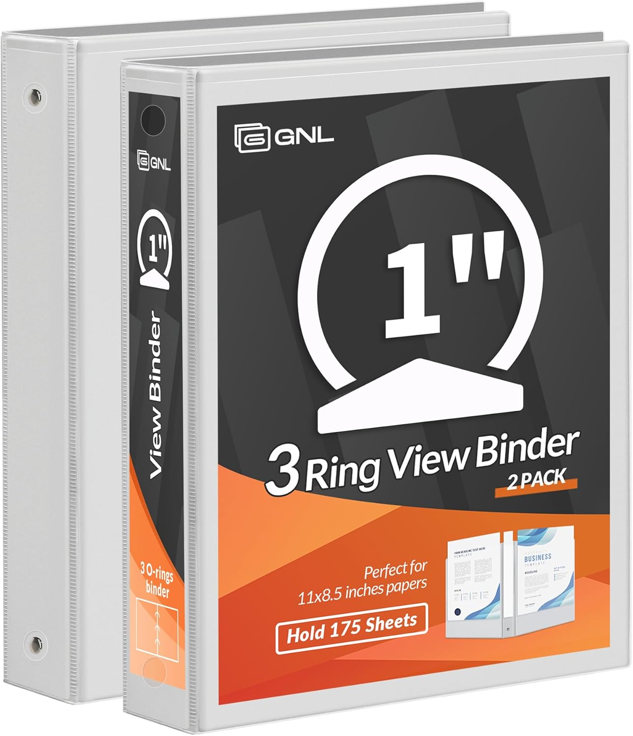 GNL 2 Inch Binder 3 Ring Economy, Round Ring, Clear View Binder Three Ring PVC-Free & Non-Stick for School or Office Supplies, White - Gray, 8 Packs 1 71 - northernschoolofshiatsu.co.uk