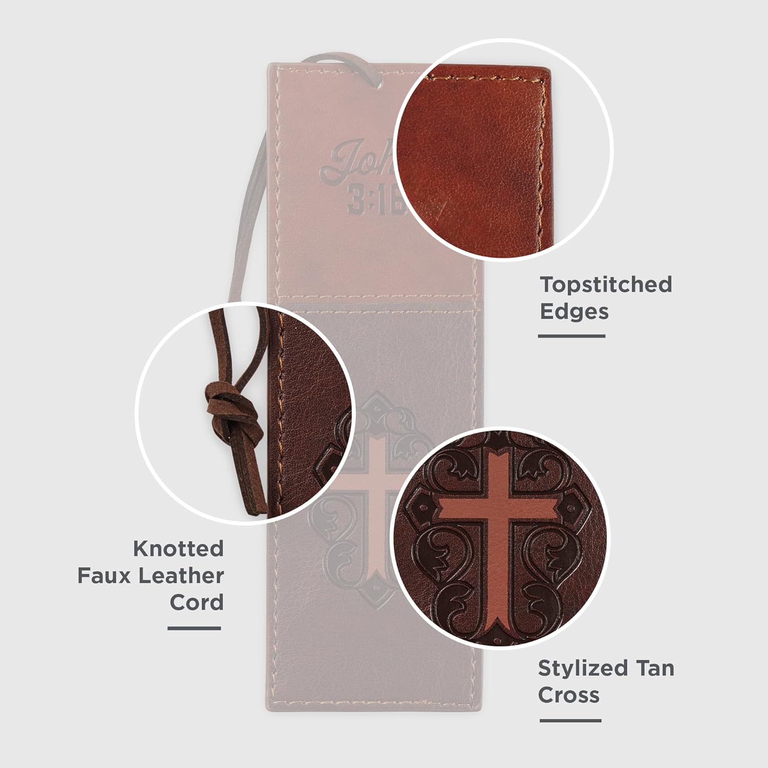 Christian Art Gifts Premium Vegan Faux Leather Scripture Bookmark for Men & Women: Cross - John 3:16 Inspirational Bible Verse, Heat-Debossed, Faith-Based Reading Accessory with Cord, Two-Tone Brown 4 7106bcqgBpL. AC SL1500 - northernschoolofshiatsu.co.uk