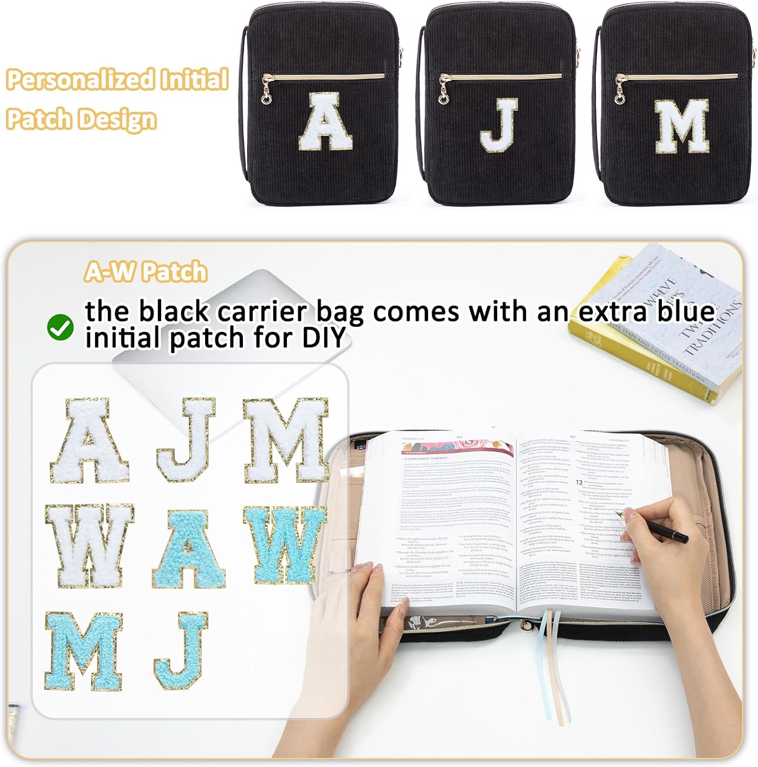 Bible Cover for Women, Initial Personalized Bible Gift - Bible Case for Men - Bible Holder - Bible Bag - Bible Carrier - Bible Carrying Case with Pockets for Bible Study Suppliers, Bible Accessories 3 7109YneQRjL. AC SL1500 - northernschoolofshiatsu.co.uk