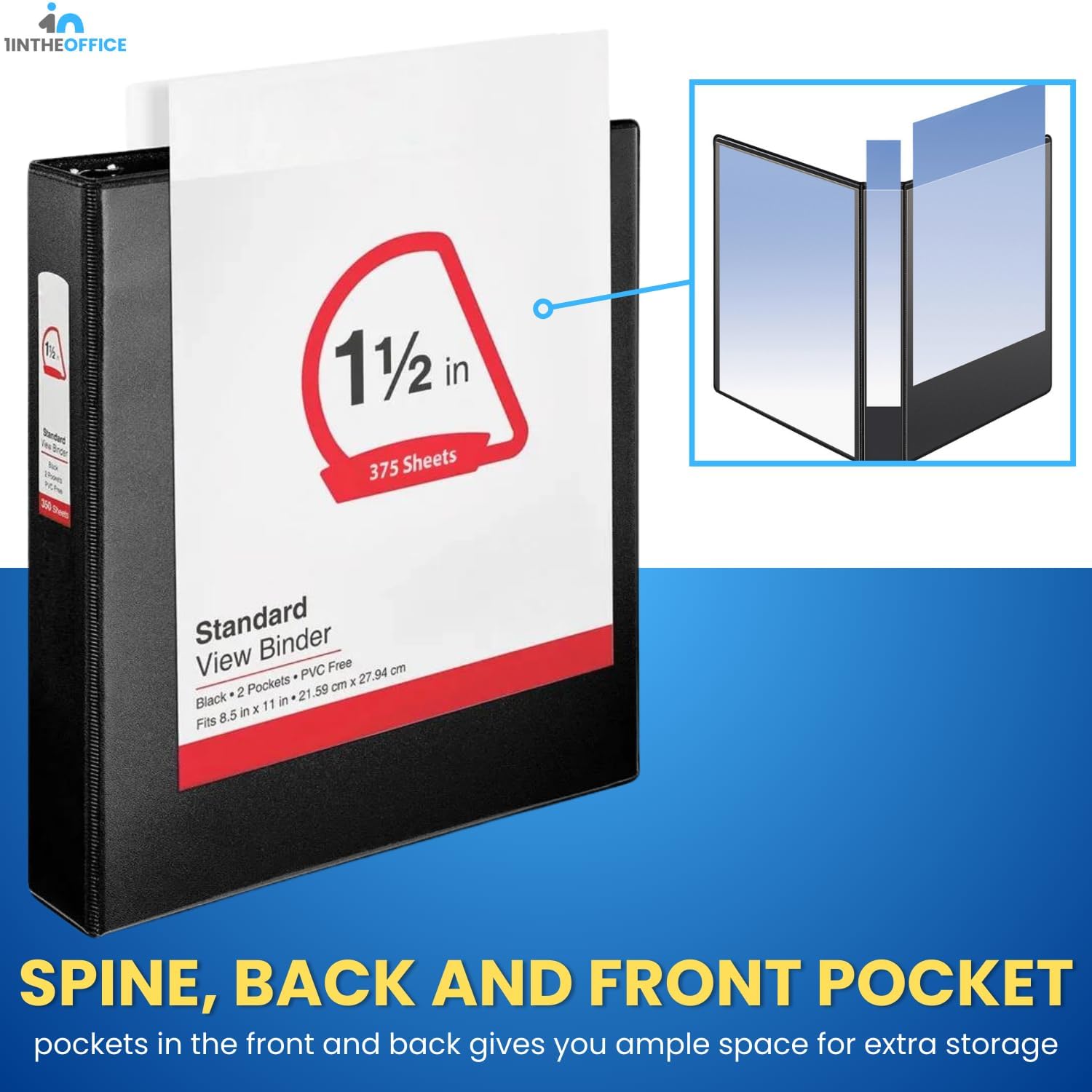 1InTheOffice 3 Ring Binders, 1.5 Inch Binders 3 Ring, D Ring Binder, Holds 375 Sheets, Fits 8.5" x 11" Paper, Black, 4 Pack 5 7109nQn6eGL. AC SL1500 - northernschoolofshiatsu.co.uk