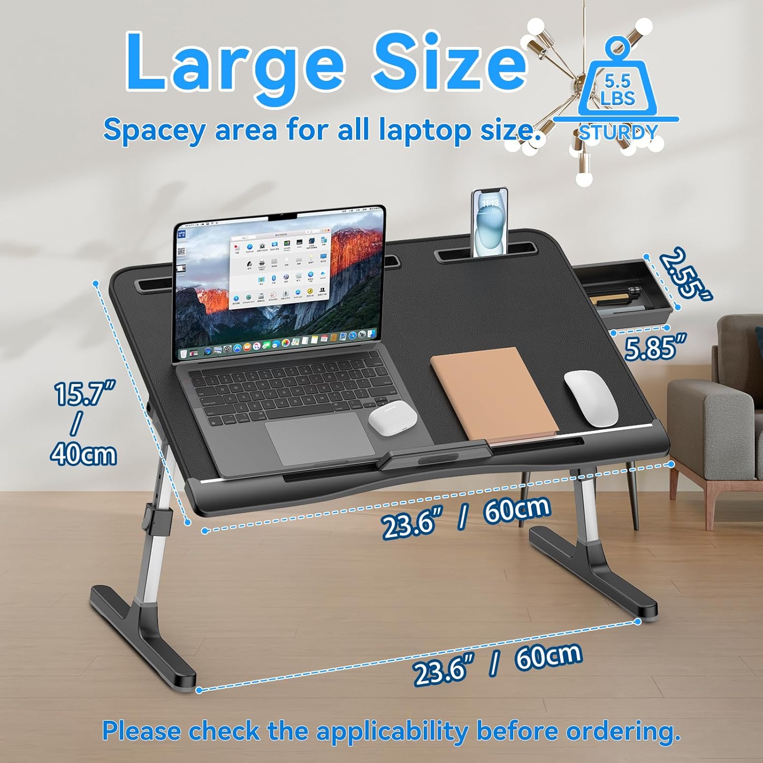 Laptop Bed Desk, Adjustable Laptop Lap Desk with Drawer, X-Large Foldable Bed Table Tray for Bed Couch Floor Desk Writing Working Reading Eating Painting (Marble, 23.6"×15.7") 29 710NRwJ1YVL. AC SL1500 - northernschoolofshiatsu.co.uk