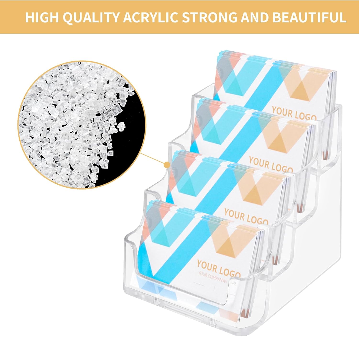 2 Pack Clear Business Card Holder for Desk Plastic Business Card Display Stand, Acrylic Business Card Holder with 4 Tier for Office 3 710QSgGlCmL. AC SL1500 - northernschoolofshiatsu.co.uk