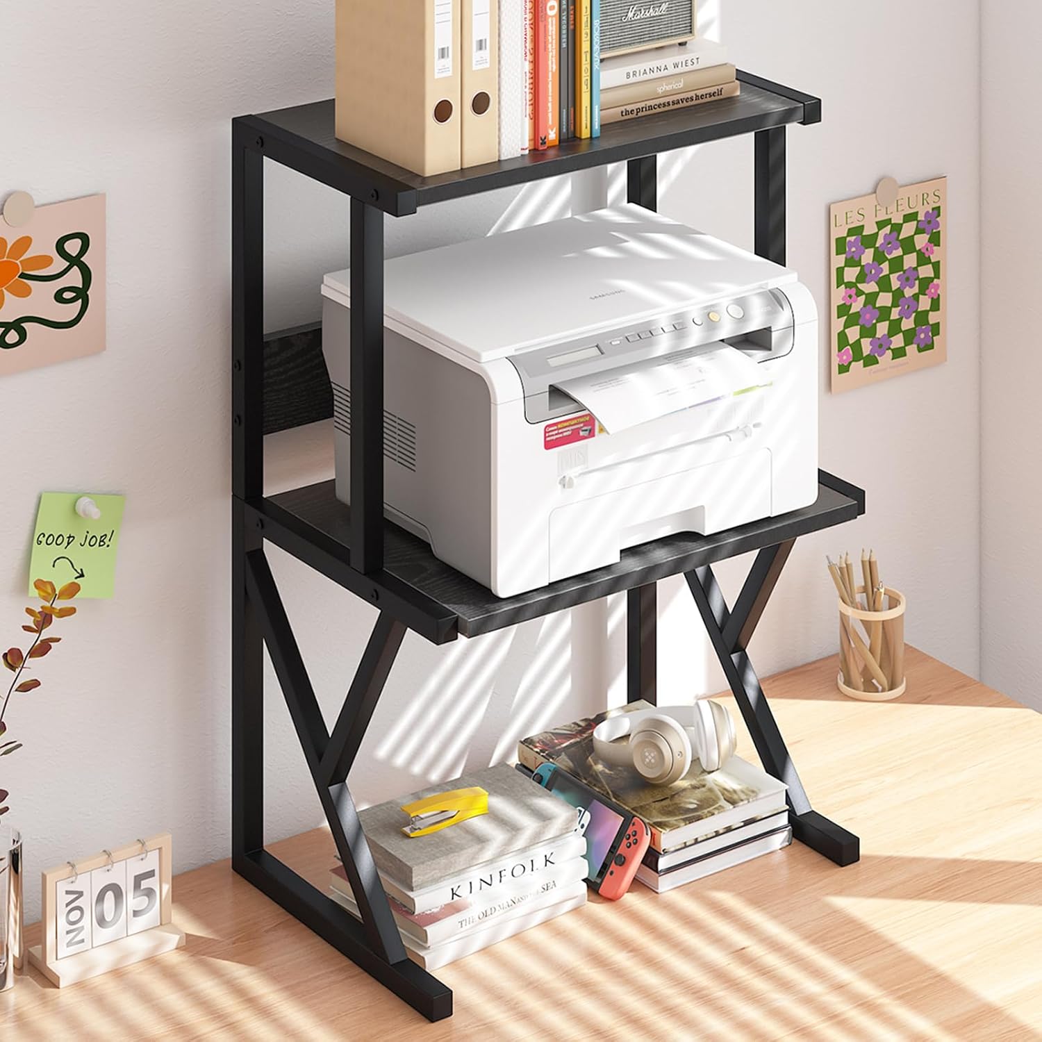 aboxoo Printer Stand for Desk, Desktop Printer Shelf Large 3-Tier Multi-Purpose Office Organization Shelves for Home Office, Rustic Brown 11 710S5gtRCPL. AC SL1500 - northernschoolofshiatsu.co.uk