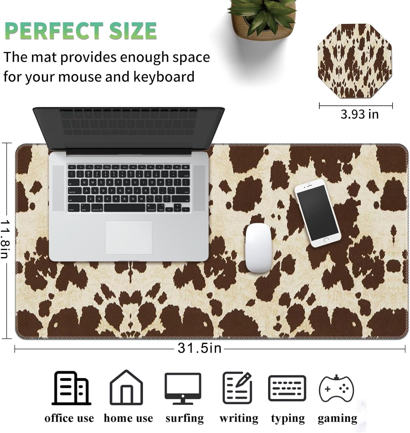 Mouse Pad,Desk Mat,Computer Mouse Pad and Cute Coasters,31.5"x11.8" with Non-Slip Rubber Base Mouse Pad,for Mouse Pads for Laptop,Gaming Office Home,Washable Mousepad,Black Blooming Flowers Floral 72 - northernschoolofshiatsu.co.uk