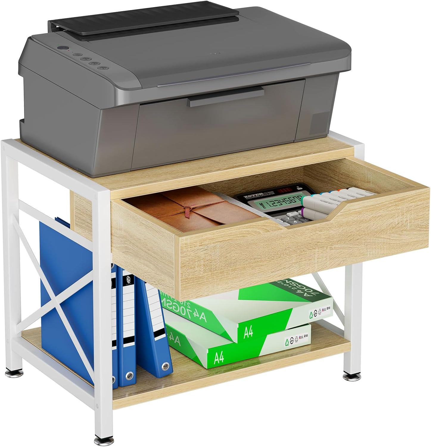 IBUYKE 2 Tier Desktop Printer Stand,Multi-Purpose Desk Organizer,Wooden Printer Stand with Drawer Storage for Folders,Books,for Fax Machine, Scanner,Home Office,Light Wood TLJ012R 2 7111KeEylvL. AC SL1500 - northernschoolofshiatsu.co.uk