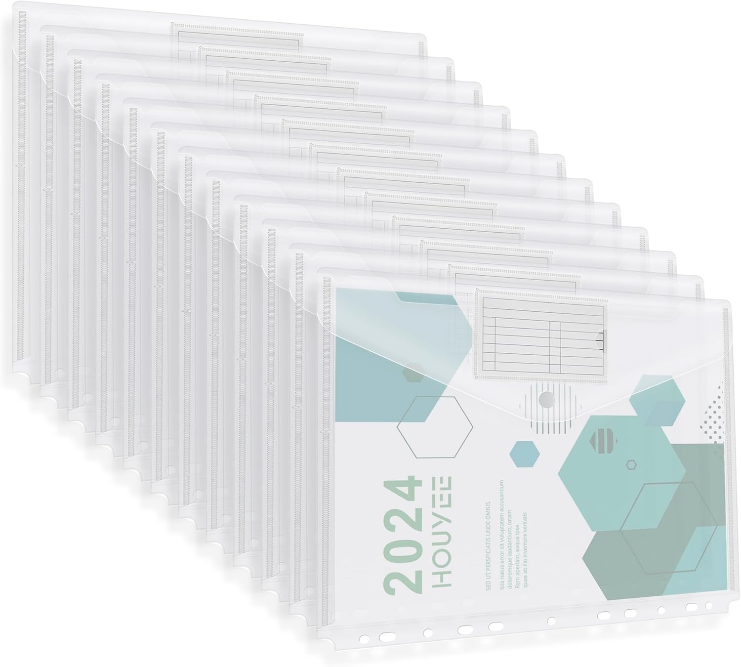 HOUYEE 12 Pack Binder Pocket, 11 Holes Heavy Duty Clear Poly Binder Envelope with Snap Closure, Letter Size,8 Mil,50 Sheet Capacity,Back to School 1 7112cw7ayCL. AC SL1500 - northernschoolofshiatsu.co.uk