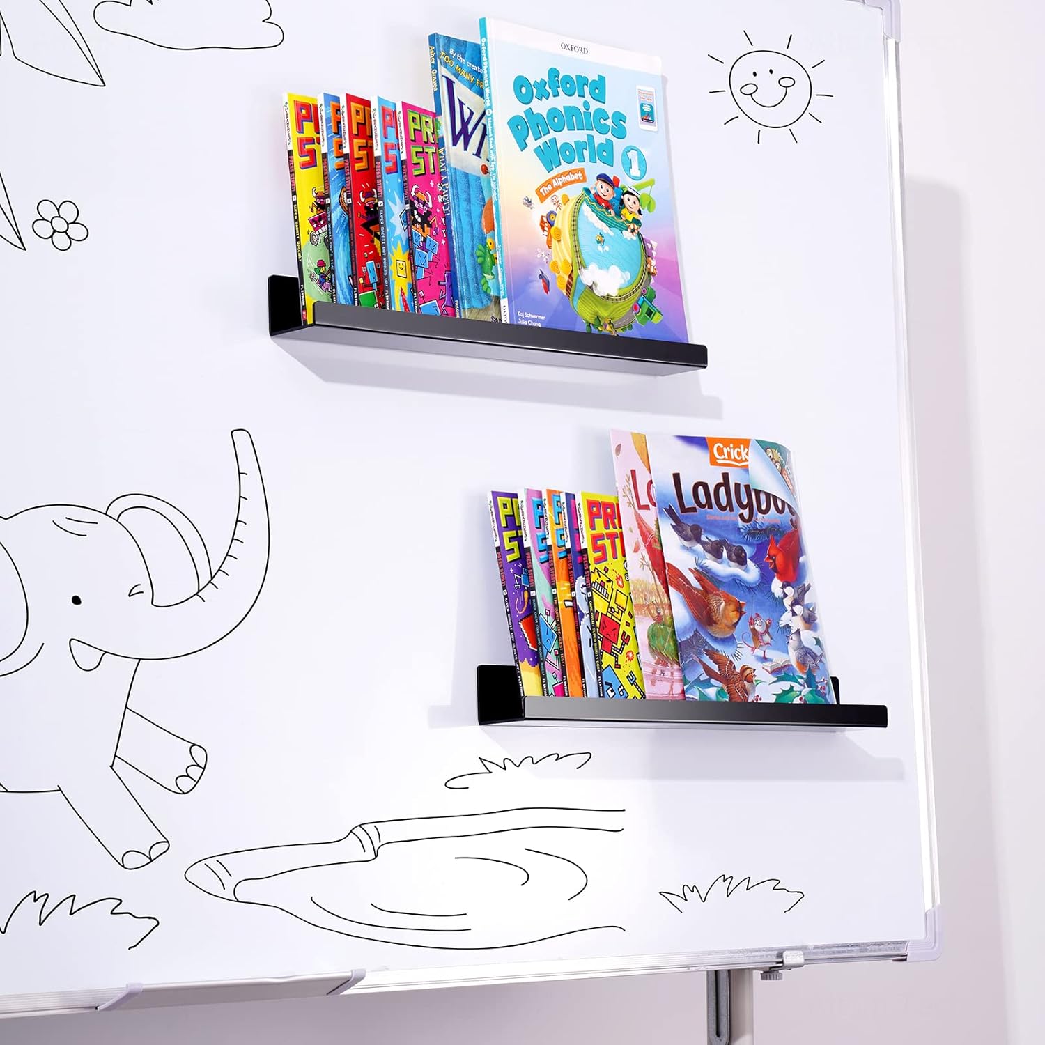 NiHome Clear Magnetic Acrylic Book Shelves 2-Pack, 24'' for Whiteboard, Classroom and Fridge Storage, Sleek Design for Large Picture Books and File Holders, Holds up to 8.5 lbs 2 7113LRH5rZL. AC SL1500 - northernschoolofshiatsu.co.uk