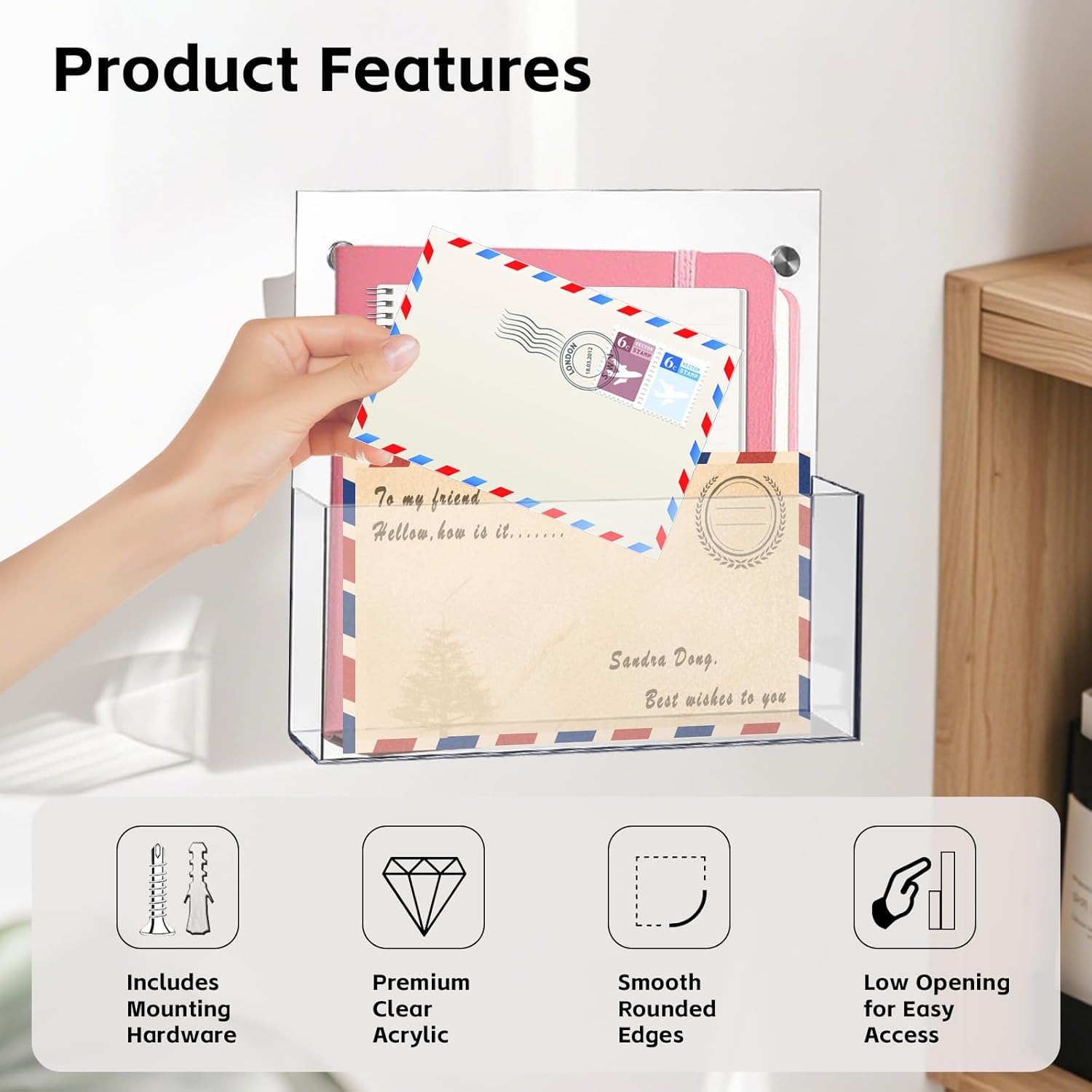 Hanging Wall File Organizer, 2 Pack, Clear Acrylic, Large, Space Saving, Office Wall Mount File Holder with 2 Mounting Options, Mail Holder for Magazine, Mail, Paper, Folders, Document, 12.99x 11.8 In 3 7116ZwH5S1L. AC SL1500 - northernschoolofshiatsu.co.uk