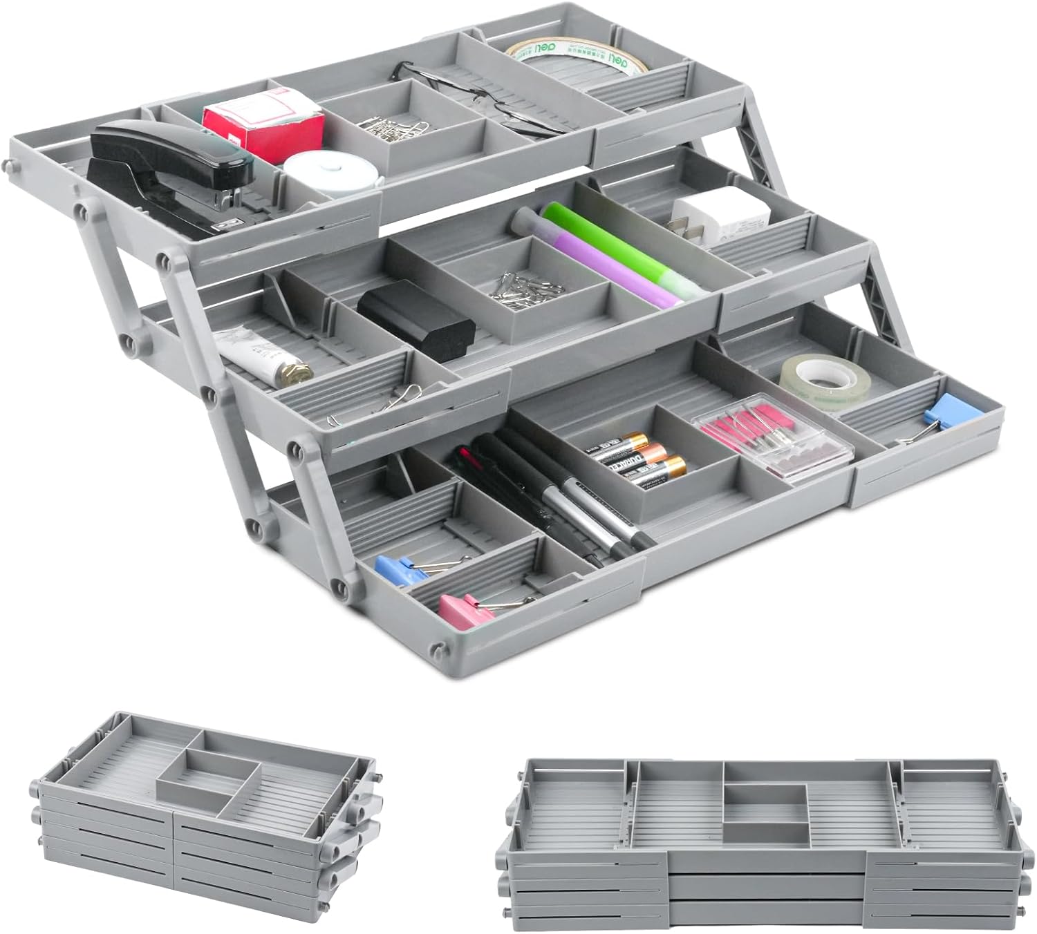 Upgraded 3 Tier Drawer Organizer, Smart Drawer Organizer Multi Level Expandable Desk Organizer for Makeup, Jewelry, Kitchen Office Supplies (1 Row 3 Tier, Grey) 1 71174XwEtVL. AC SL1500 - northernschoolofshiatsu.co.uk