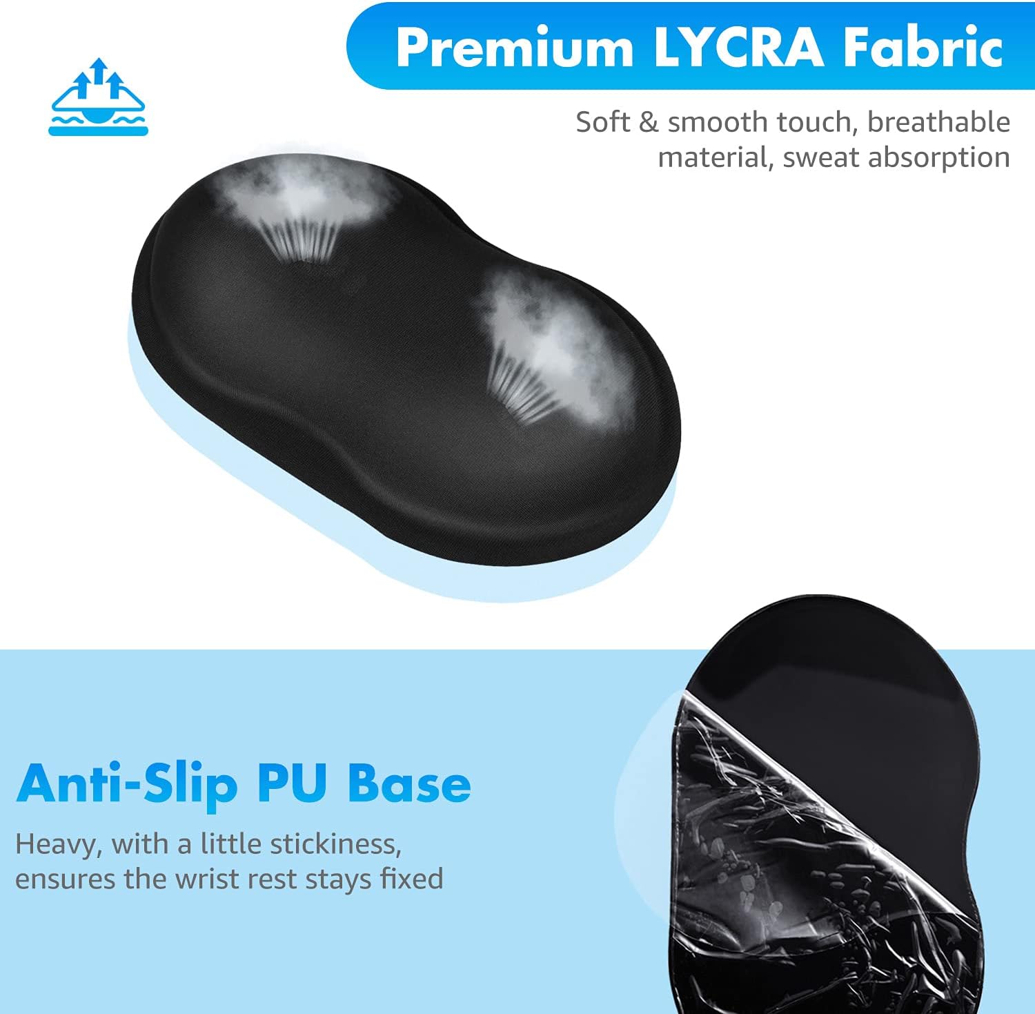 VANKEY Gel Mouse Wrist Rest, Soft Gel Wrist Rest Pad for Computer, Office, PC Gaming - Non-Slip Base, Wrist Pain & Fatigue Relief, Black 5 7119sGS9U1S. AC SL1500 - northernschoolofshiatsu.co.uk