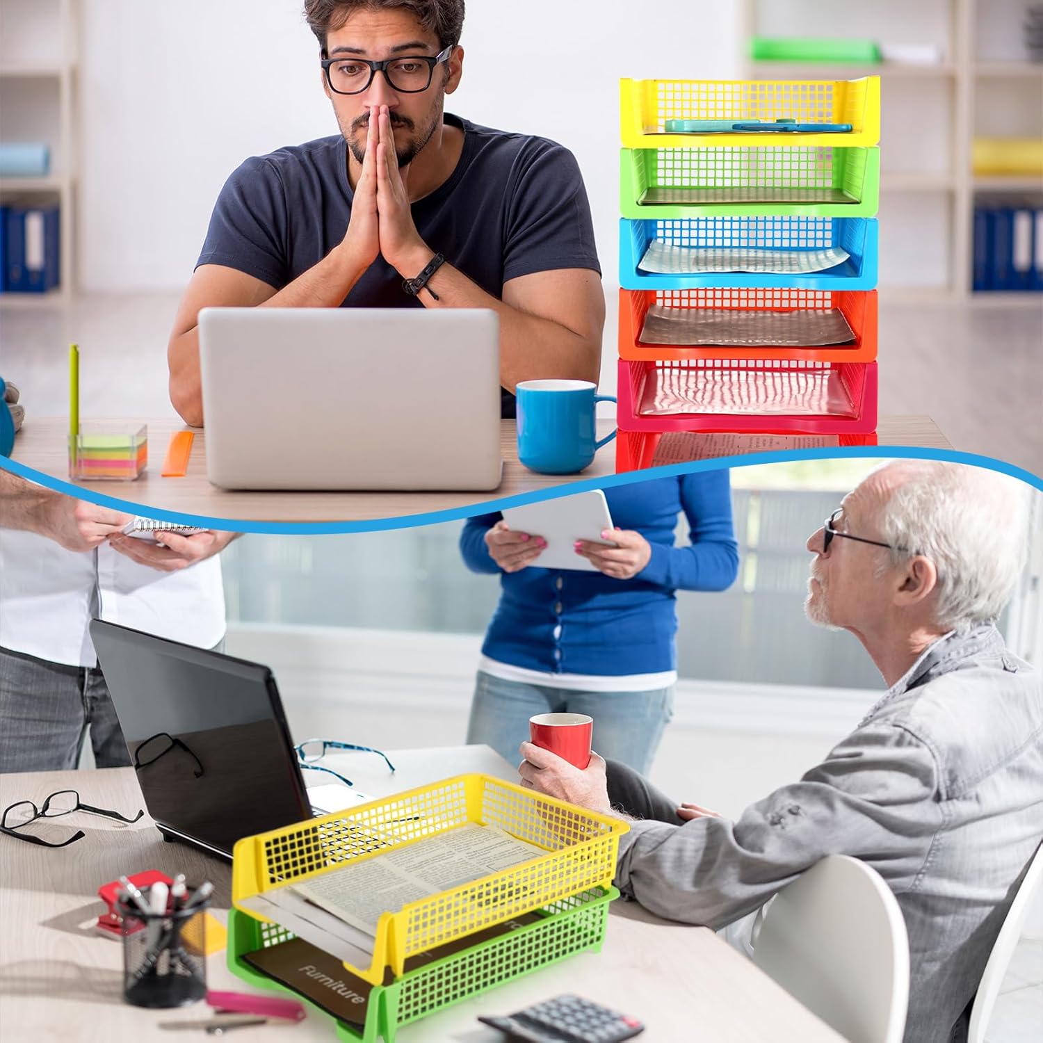 Kigley 18 Pcs Storage Tray Stackable Paper Tray Plastic Desk Letter Organizer Tray Colorful Office Desktop Document Paper Storage for Office Teacher Book Organization 7 711Cie6k8yL. AC SL1500 - northernschoolofshiatsu.co.uk