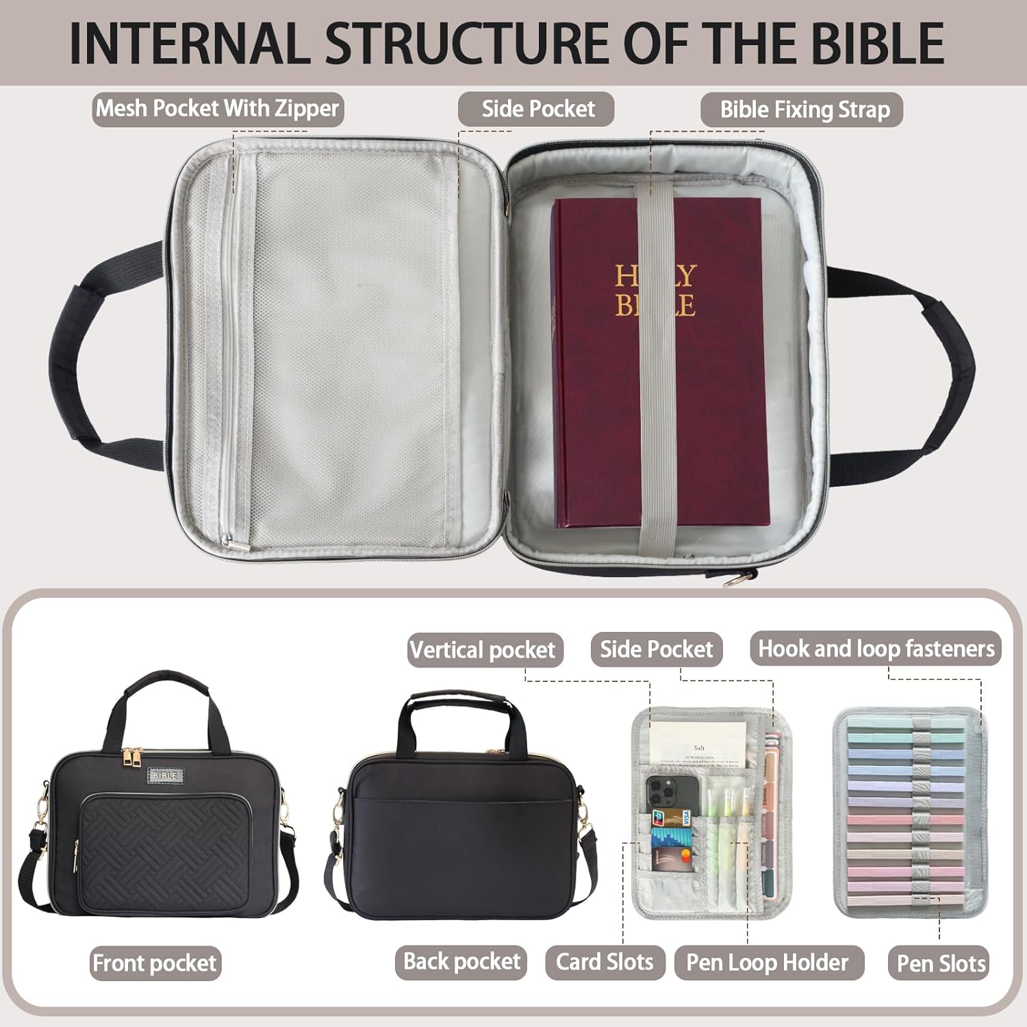 Bible Cover for Women Bible Case, Large Bible Bag, Bible Study Supplies Bible Journaling Kit Book Carrying Case with Bible Highlighters Tabs, Valentines Day Christian Gifts for Women 4 711CvMQyKaL. AC SL1500 - northernschoolofshiatsu.co.uk