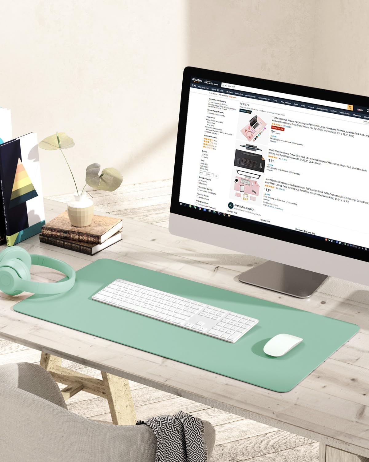 YSAGi Non-Slip Leather Desk Pad, Waterproof Laptop Computer Desk Keyboard Mat, Table Protector Blotter Mat, Large Mouse Pad for Office/Work/Home/Decor(Pink, 23.6" x 13.7") 254 - northernschoolofshiatsu.co.uk