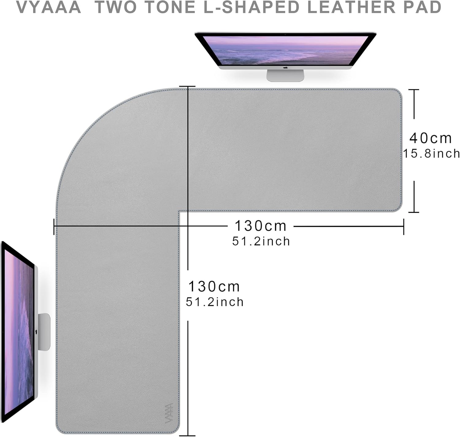 Vyaaa L Shaped Desk Mat Leather Desk Pad, PU Leather Corner Desk Mat for Computer, Gaming, Writing, Home and Office, 39.4"x 39.4"x 13" Light Purple 30 711Uyk0DkeL. AC SL1500 - northernschoolofshiatsu.co.uk