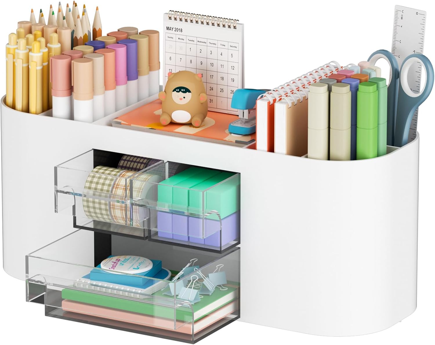 Marbrasse Desk Organizer Pen Holder for Desk with 3 Drawers, Multi-Functional Pencil Holder, Desk Organizers and Accessories with 7 Compartments for Home, School, Classroom(White) 1 711eA7NgmhL. AC SL1500 - northernschoolofshiatsu.co.uk