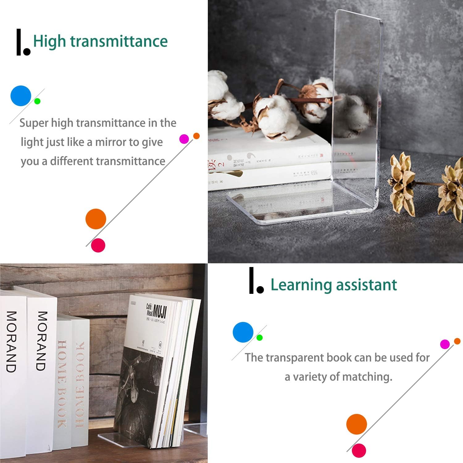 MerryNine 2pcs Acrylic Bookends, Clear Book Dividers Holders, Desk Organizer, Kid Books, 7.08"*4.72" Transparent Plastic 32 712 DWzMpKL. AC SL1500 - northernschoolofshiatsu.co.uk