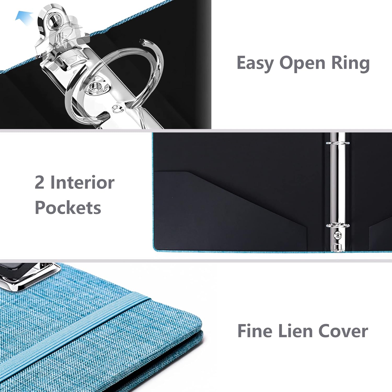 Vienrose 3 Ring Binder for 8.5 x 11 Inch Paper 1 Inch Round Rings Binder with Linen Durable Binders with Interior Pockets for School Office Home 4 712H2Tu053L. AC SL1500 - northernschoolofshiatsu.co.uk