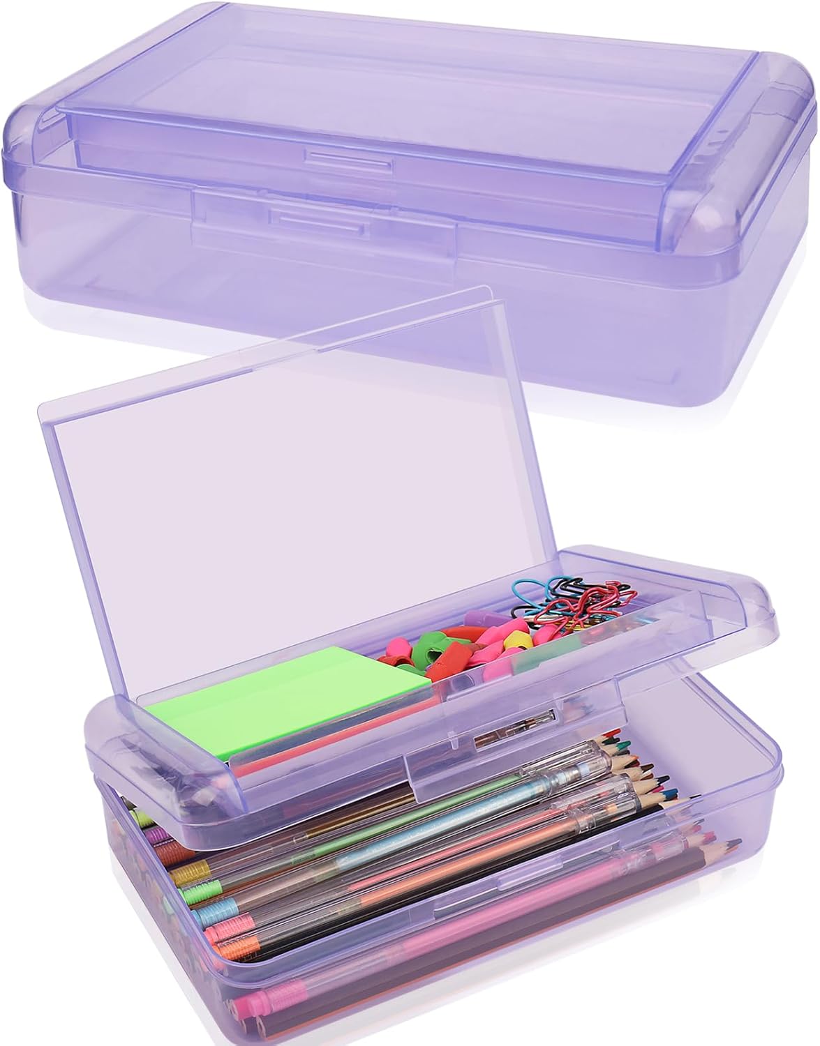 1 PCS Pencil Box,Double Layer Large Capacity Pencil Box,Hard Pen Case with Snap-tight Lid, Plastic Pencils Case for Office School Supplies Pen Boxes,Storage Organizer for Gel Pens Erasers-Purple 22 712SmKshBEL. AC SL1500 - northernschoolofshiatsu.co.uk