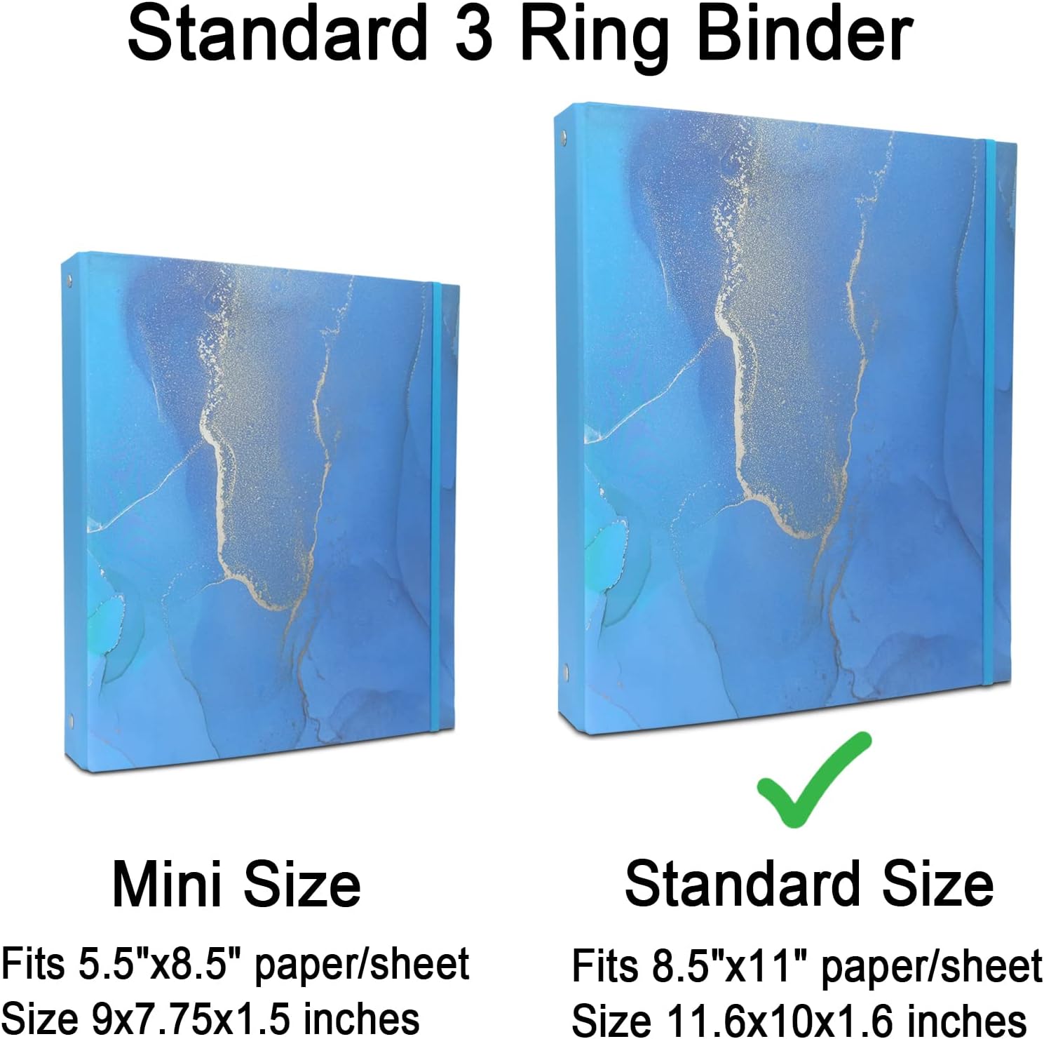 Mini 3 Ring Binder - 5.5 x 8.5 in, 1 Inch with Elastic Cord, Fits Loose Leaf Paper, Sheet Protectors, Recipe Binder, Photo Album Pages - Lightpink Marble 17 712TSRXZNiL. AC SL1500 - northernschoolofshiatsu.co.uk