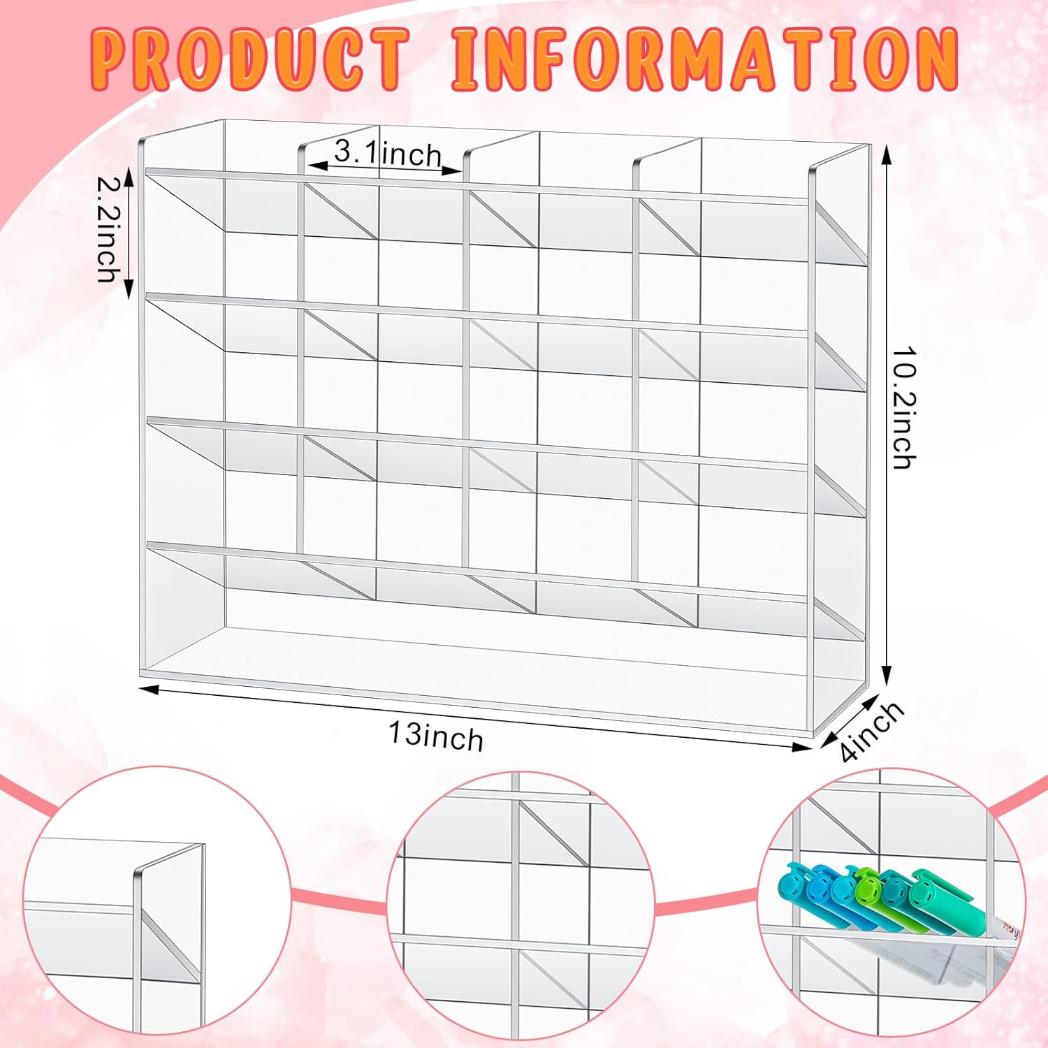 Acrylic Pen Organizer Storage Vertical Marker Organizer Acrylic Pen Display Holder for Office Desk Desktop Stationery Pencil Storage(Clear,13 x 4 x 10.2 Inch) 2 712pcaEuvqL. AC SL1500 - northernschoolofshiatsu.co.uk