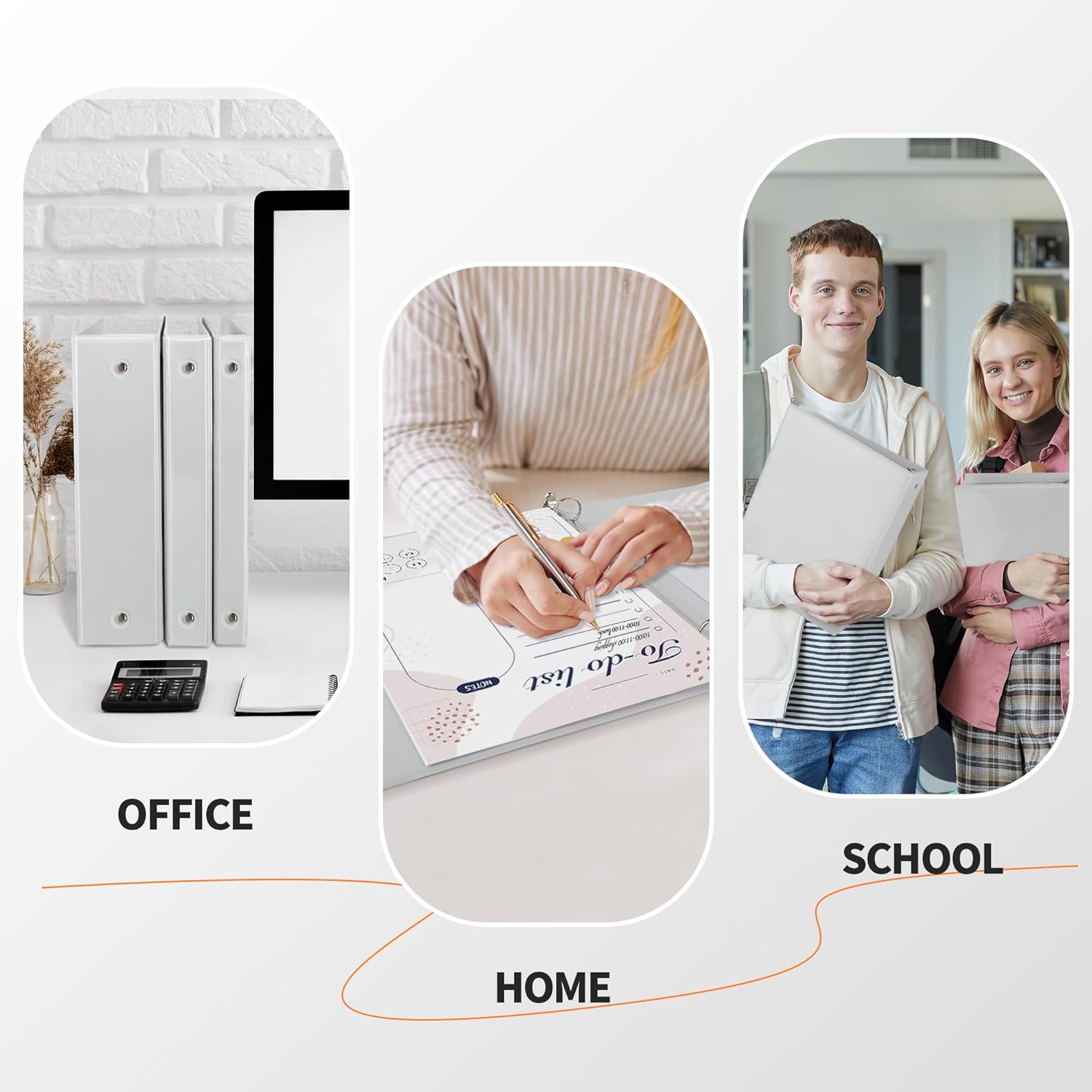 GNL 2 Inch Binder 3 Ring Economy, Round Ring, Clear View Binder Three Ring PVC-Free & Non-Stick for School or Office Supplies, White - Gray, 8 Packs 6 712sE4paNvL. AC SL1500 - northernschoolofshiatsu.co.uk
