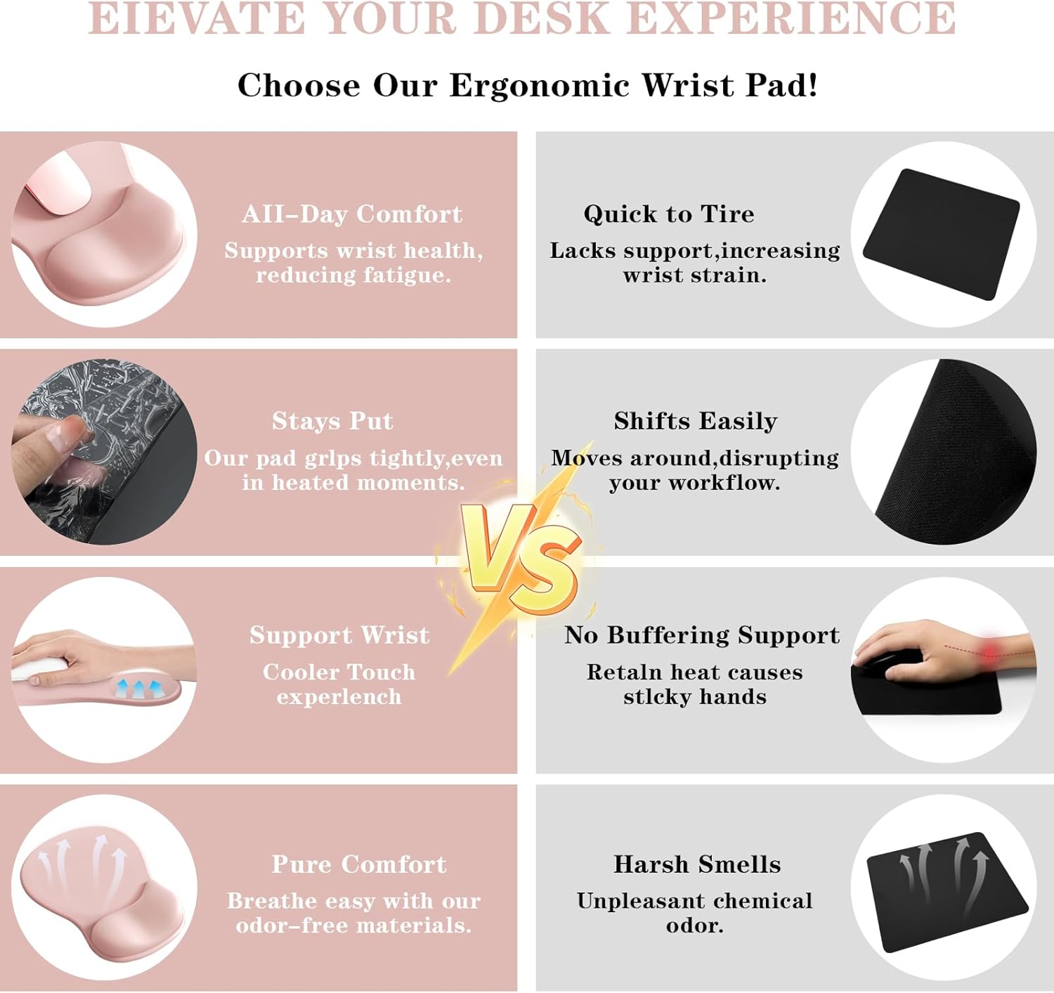 Mouse Pad with Wrist Rest,Ergonomic Mouse Pad with Comfortable Gel Wrist Rest Support and Non-Slip PU Base for Easy Typing Pain Relief, Durable and Washable(Pink) 5 712vpkqWdkL. AC SL1500 - northernschoolofshiatsu.co.uk