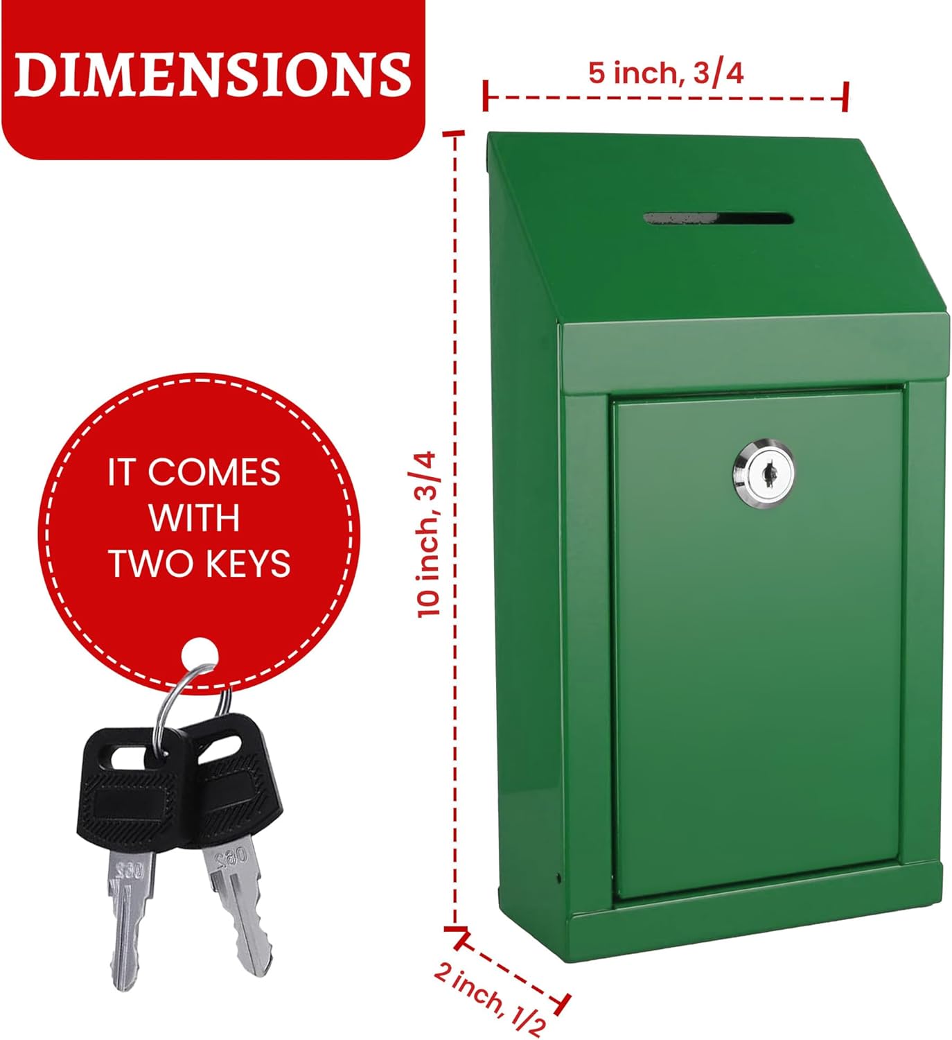 Metal Donation Box Charity Steel Collection Box Office Suggestion Box Secure Box With Top Slot and Lock with Keys Wall Mount with pre drilled holes 10x6x2.5" waterproof mailbox for Home Office(Gray) 36 7133W7 YVIL. AC SL1500 - northernschoolofshiatsu.co.uk