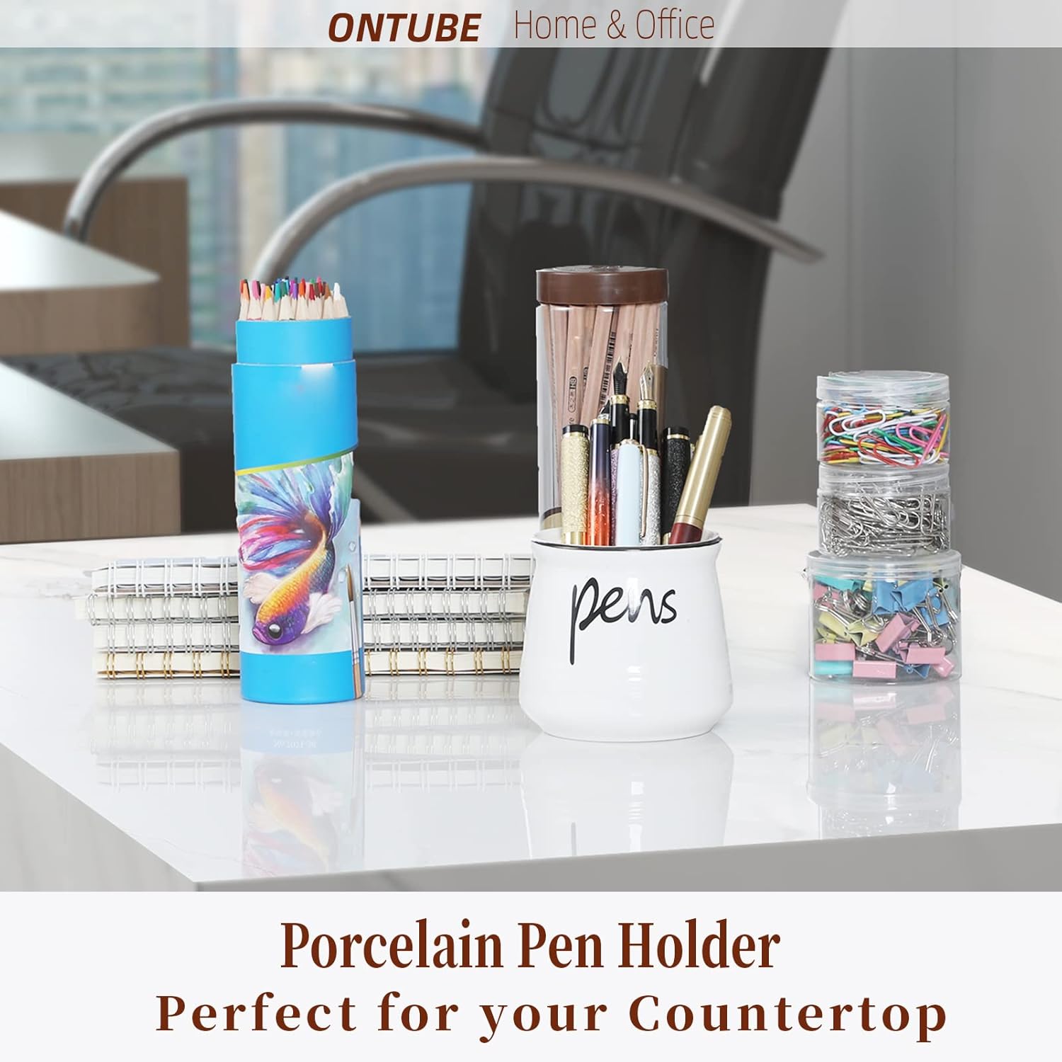 ONTUBE Porcelain Pens Holder Stand,Ceramic Pencils Holder (White) 2 7134UGTPBqL. AC SL1500 - northernschoolofshiatsu.co.uk