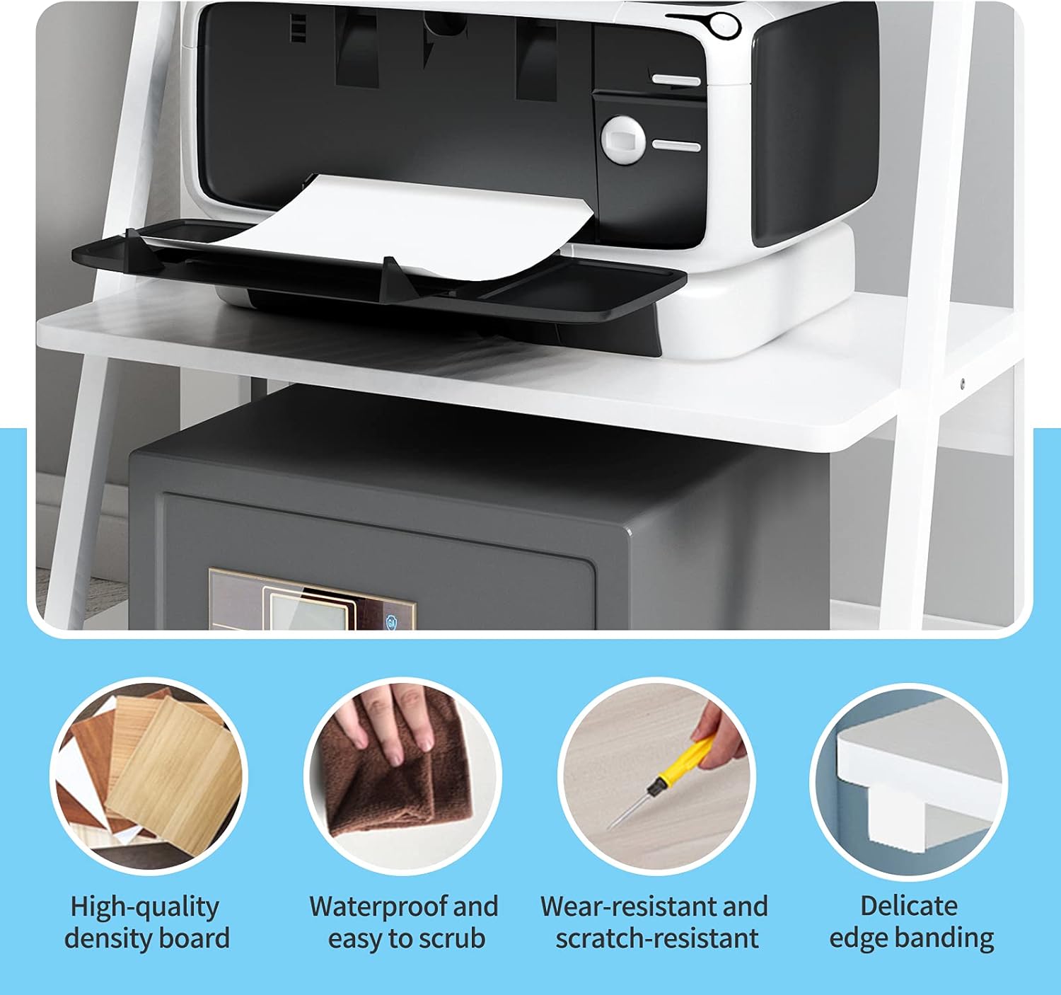 PUNCIA Desktop Printer Stand 3-Tier Large Size High Capacity Storage Shelves Multi-Purpose Desk Office Organization and Storage for Printer Fax Book Heavy Duty Rack for Home Office Supplies(White) 6 713F3 gwM+S. AC SL1500 - northernschoolofshiatsu.co.uk