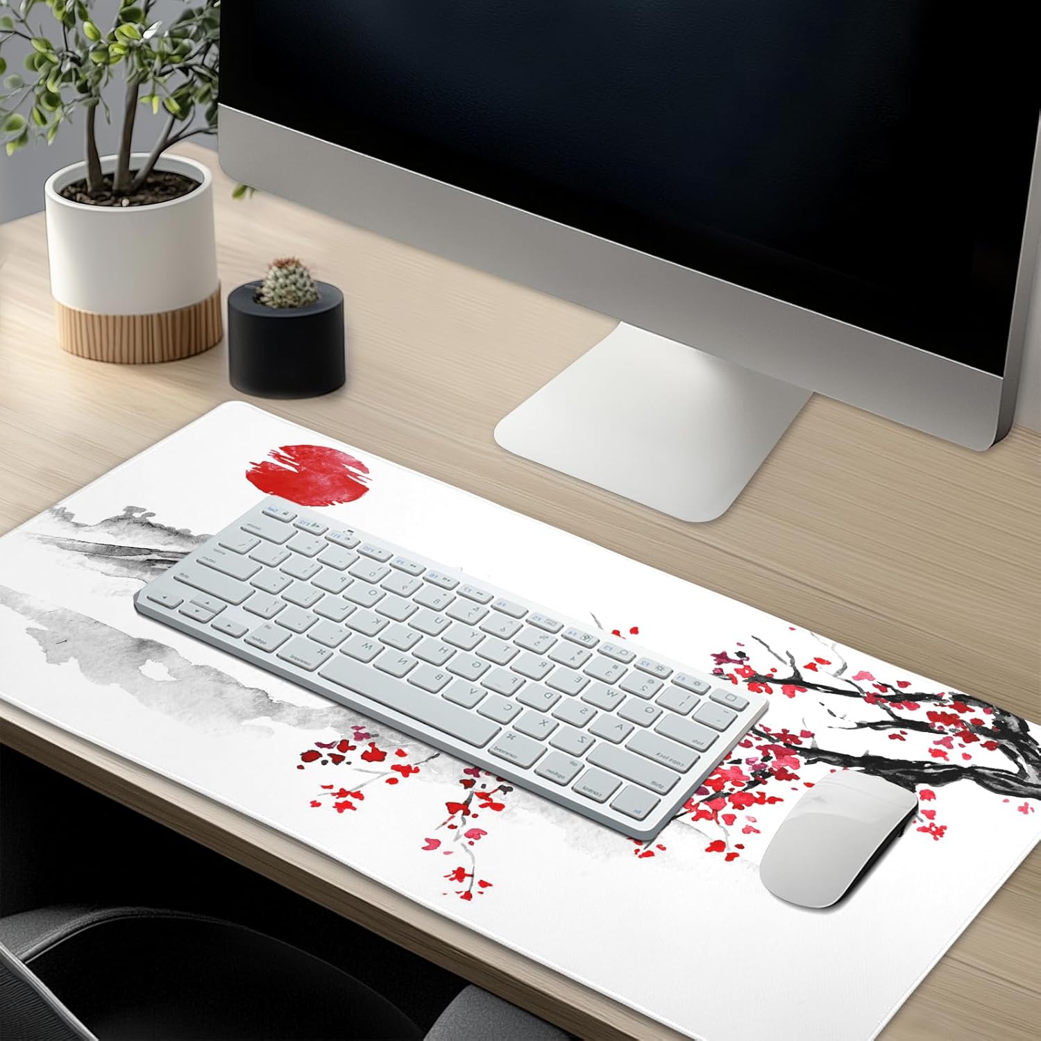 Large Floral Mouse Pad Extended Gaming Mousepad 31.5"x11.8" Vintage Aesthetic Black Desk Mat Flower Mouse Pad Plant Wildflower Mousepad XXL Laptop Computer Keyboard Mats for Desk Office 183 - northernschoolofshiatsu.co.uk
