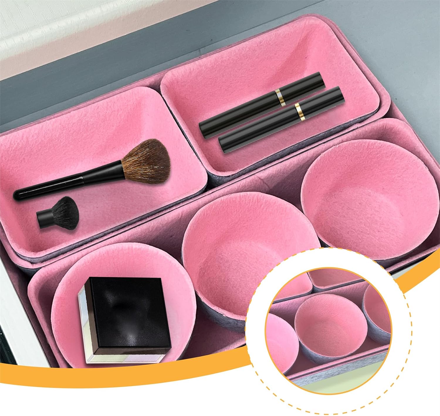 16 Pieces Felt Drawer Organizer Tray, Shallow Desk Drawer Divider, Space Saving Storage Bin for Office Supplies Bedroom Closet Jewelry Cosmetic 7 713ui4wqIuL. AC SL1500 - northernschoolofshiatsu.co.uk
