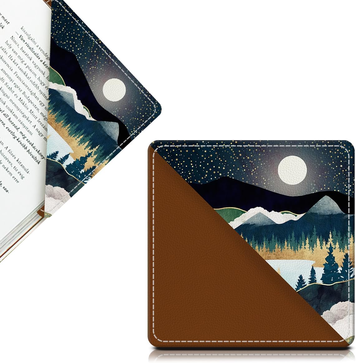 Cute Leather Bookmarks, Fun Triangle Making Corner Bookmark, Book Accessories for Reading Book Lovers, Unbreakable Page Markers for Women Men Night Forest Mountain 1 714F+mQK HL. AC SL1200 - northernschoolofshiatsu.co.uk