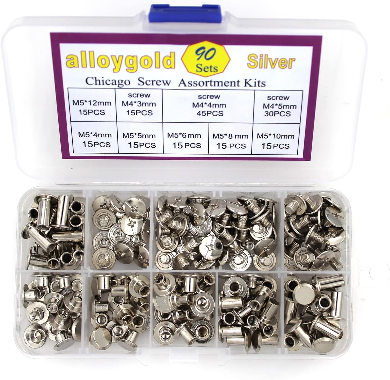 100 Pcs (50 Pair) Gun Black Phillips Chicago Binding Screws Assorted Kits,6 Sizes of Flat Head Rivet Hollow Binding Screws Posts, for Leather Saddles Purses Belt Repair(M5x5/10/15/25/35/45) 48 - northernschoolofshiatsu.co.uk