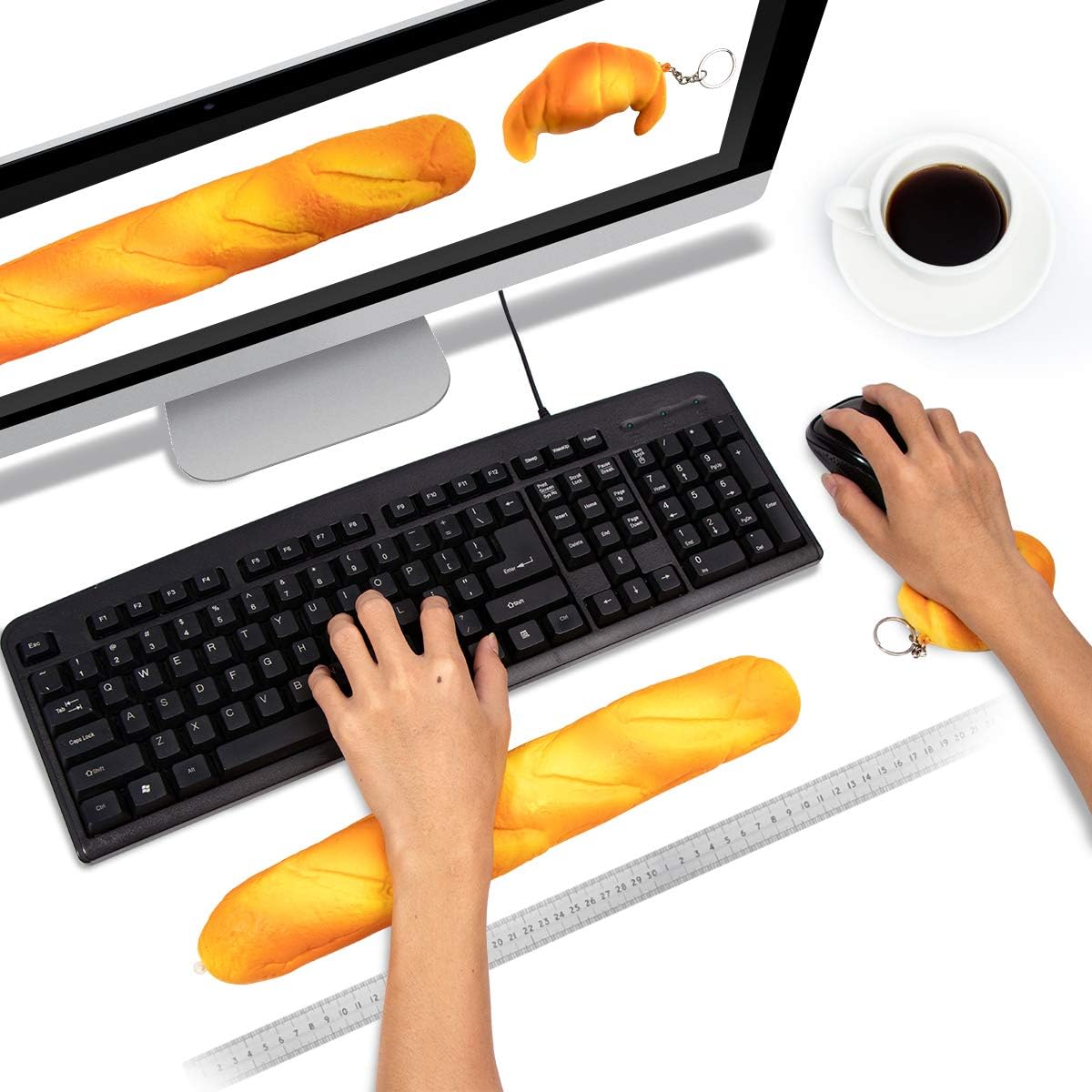 Soft Toast Bread Baguette Shape Anti-Skid Keyboard Wrist Rest Support & Mouse Wrist Support for Office,Computer,Laptop& Mac,Slow Bounces Back Foam for Easy Typing & Pain Relief 6 714IeefeeBL. AC SL1200 - northernschoolofshiatsu.co.uk