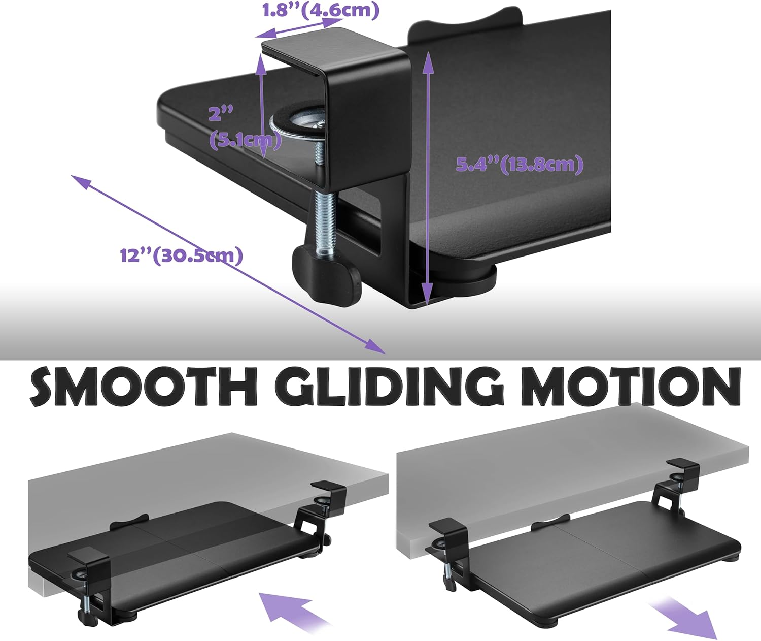 Clamp-on Rotating Computer Keyboard and Mouse Tray, Slide Out with Sturdy C-Clamp Mount,Ergonomic Typing, Black (20"x 12") 5 714KcbBvMWL. AC SL1500 - northernschoolofshiatsu.co.uk