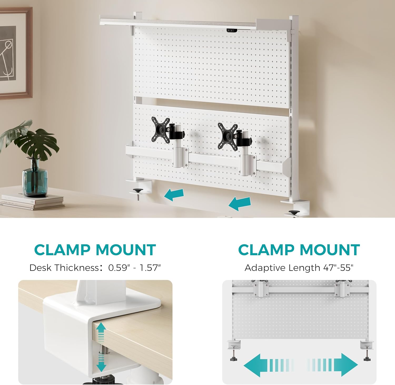 EUREKA ERGONOMIC Pegboard with Dual Monitor Stand,Steel Pegboard for Desk,Computer Accessories for Office, Privacy Panel for Gaming Desk, 4 Accessories Modular Hanging,43 x 34inch, Black 15 714KfipQLlL. AC SL1500 - northernschoolofshiatsu.co.uk