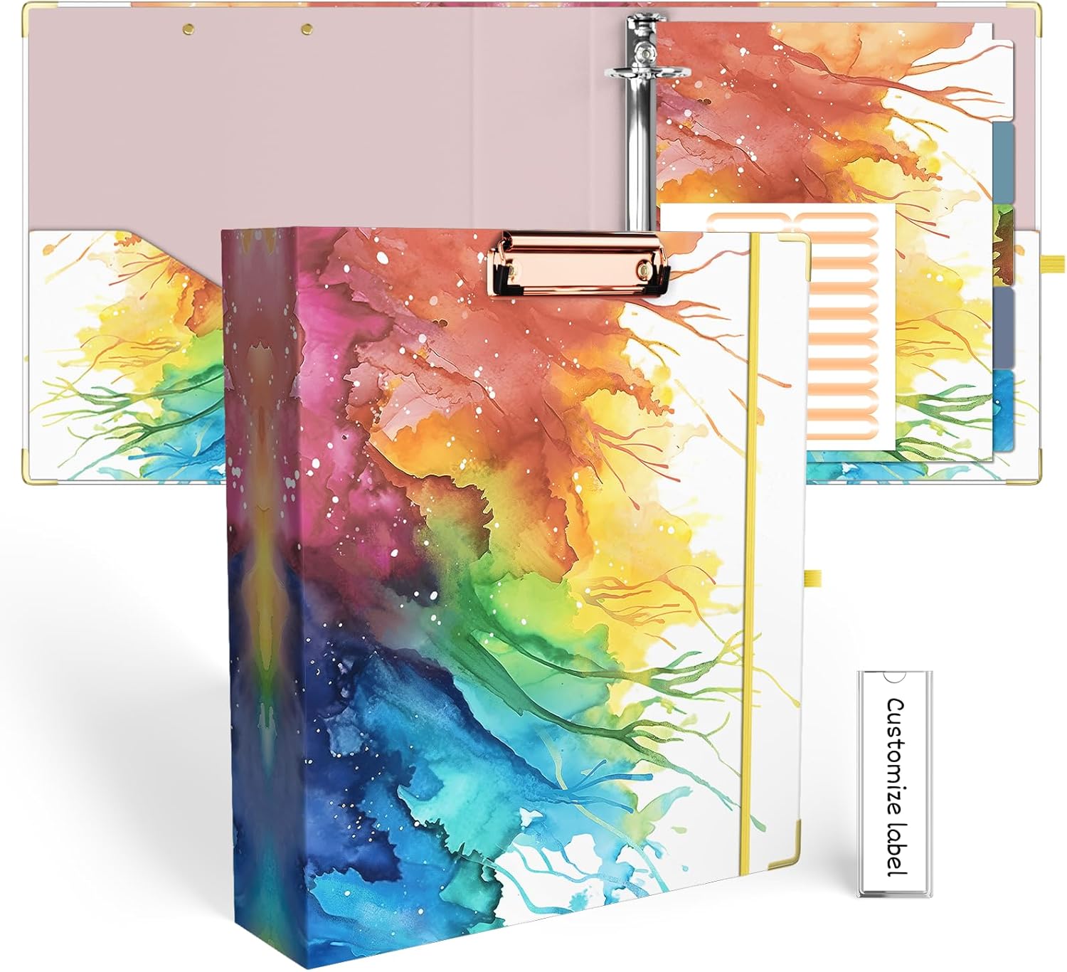 2 Inch 3 Ring Binders for Letter-Size 11" x 8.5" with 5-Tab Dividers and Low Profile Clipboards Three Ring Binder for School Class Office Supplies, Rose Floar 28 714N9ezqmkL. AC SL1500 - northernschoolofshiatsu.co.uk
