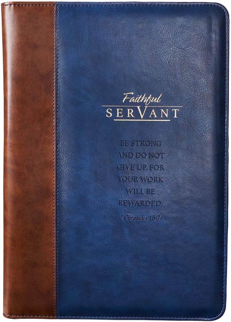 Christian Art Gifts Premium Vegan Leather Zippered Inspirational Scripture Portfolio for Men & Women: Strong & Courageous Lion, Padfolio Folder, Notepad, Pen/Highlighter Combo, Slots, Charcoal Black 9 - northernschoolofshiatsu.co.uk