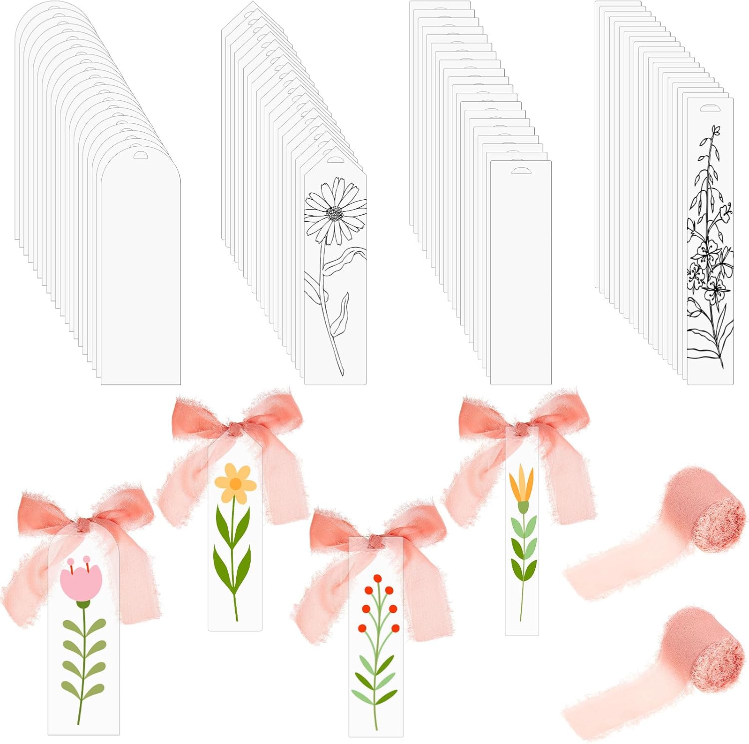 Yeaqee 100 Pcs Acrylic Bookmark Blanks Clear Bookmarks Acrylic Tags with 2 Rolls Ribbon DIY Craft Transparent Bookmark for Reading Lovers for School Presents(5.9 x 2 Inch,Dusty Pink) 8 714Ysa4mTQL. AC SL1500 - northernschoolofshiatsu.co.uk