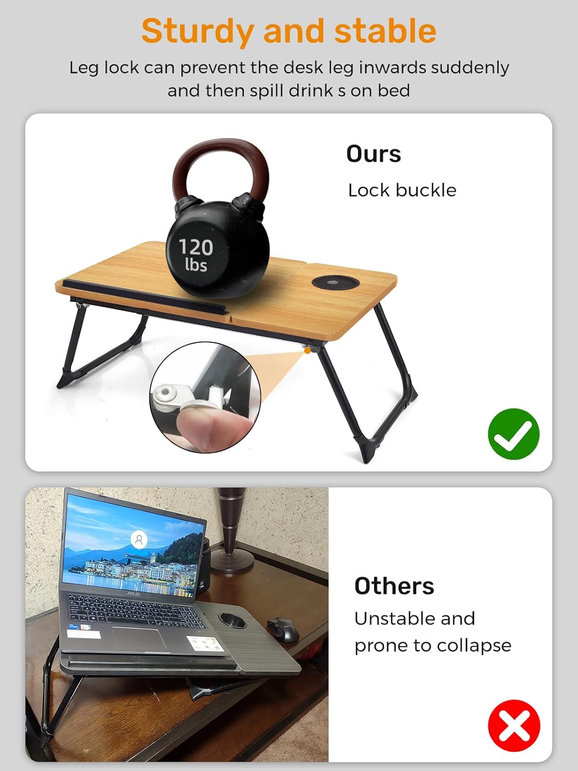 Lap Desk for Couch/Sofa/Floor, 5-Angle Adjustable Bed Desk with Foldable Legs &Cup Holder, Light Weight Bed Tray Table for Writing/Eating/Reading, Portable Laptop Stand for Adults, Kids, Brown 3 714o2TD9ozL. AC SL1500 - northernschoolofshiatsu.co.uk