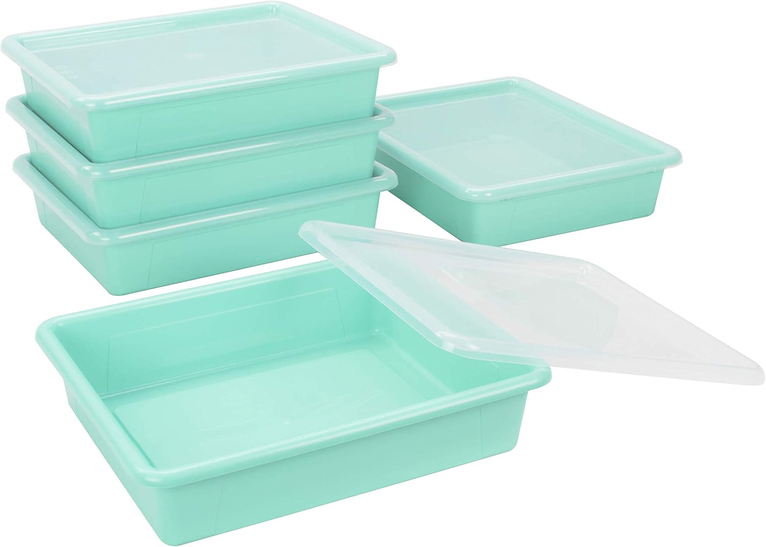 Storex Letter Size Flat Storage Tray – Organizer Bin with Non-Snap Lid for Classroom, Office and Home, Teal, 5-Pack (62541U05C) 5 714o78juldL. AC SL1500 - northernschoolofshiatsu.co.uk