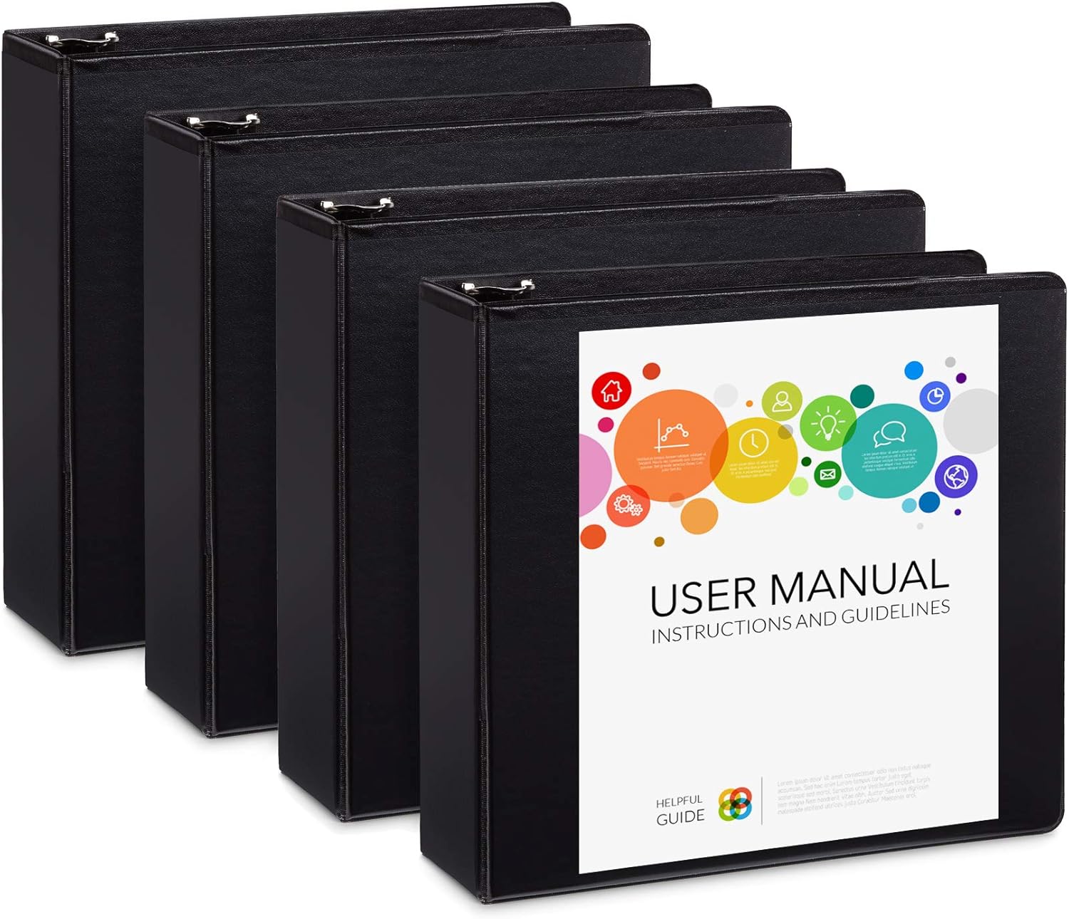 3 inch 3 Ring Binders, Rugged Heavy Duty Design for Home, Office, and School, Holds up to 625 Sheets of 8.5 Inch x 11 Inch Paper, Black, 4 Pack 1 7150d5OwJ8L. AC SL1500 - northernschoolofshiatsu.co.uk