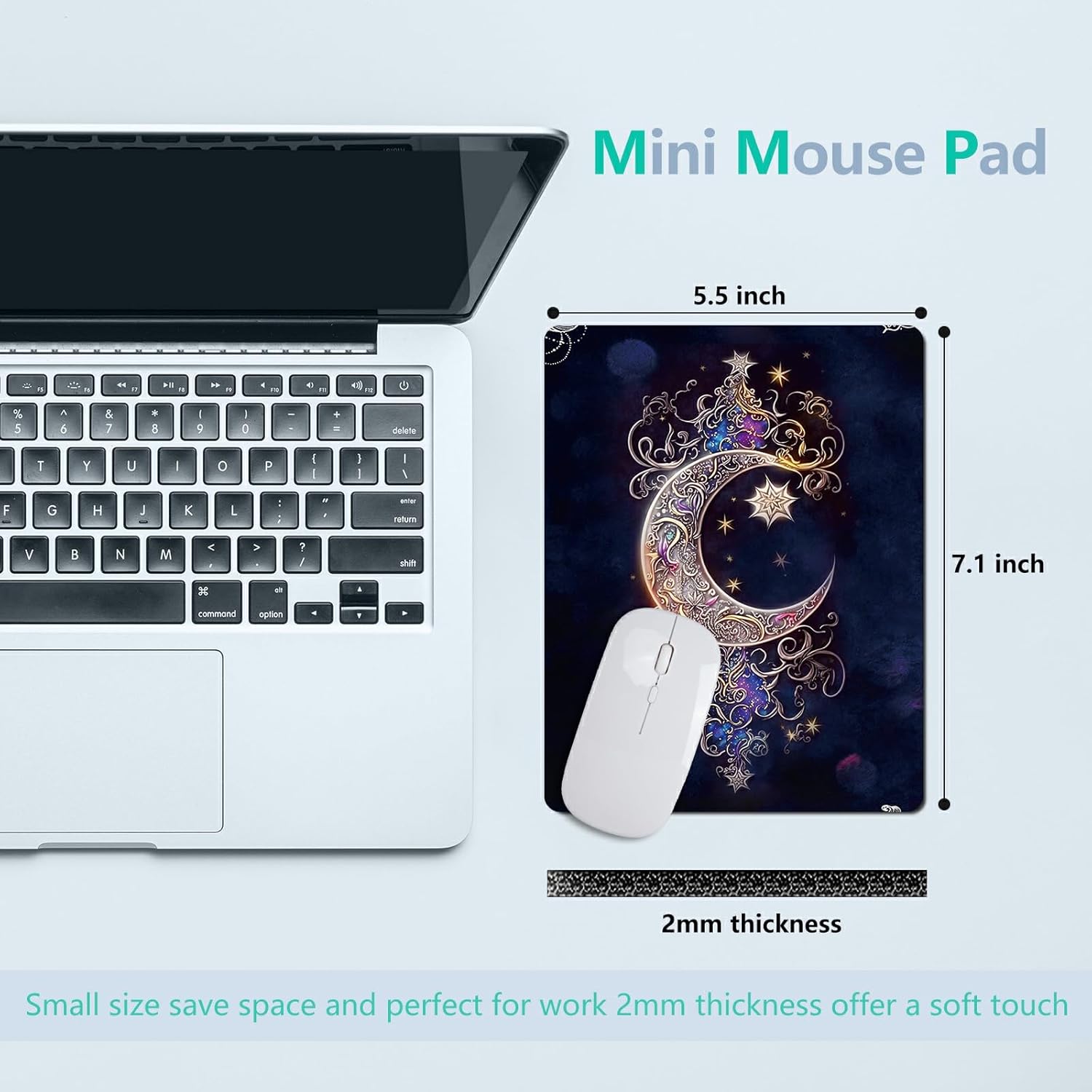 Moon Star Galaxy Floral Mouse Pad Mat for Laptop Mousepads Non-Slip Rubber Base Mouse Pads for Compute Working Home Office Accessories 65 7151ZgZJ jL. AC SL1500 - northernschoolofshiatsu.co.uk