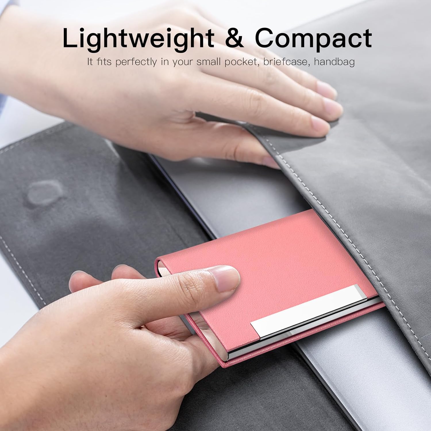 Padike Business Card Holder, Professional PU Leather & Stainless Steel Multi Card Case,Business Card Holder Wallet Credit Card ID Case/Holder for Men & Women. (Pink) 5 7152rH6Gj L. AC SL1500 - northernschoolofshiatsu.co.uk
