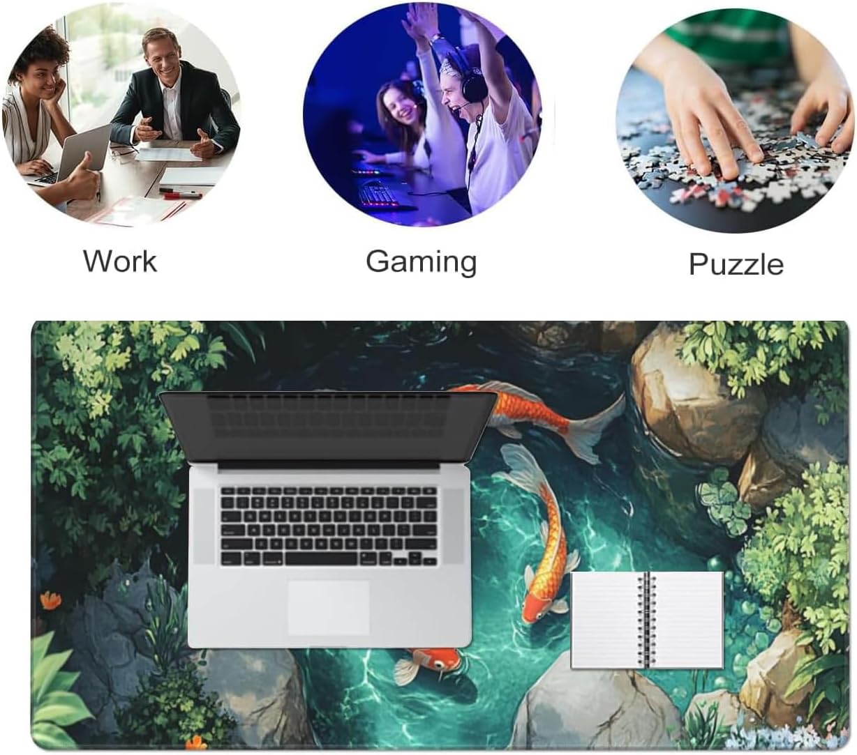 AQQA Abstract Desk Mat Desktop,Gaming Mouse Pad Long Cute Large Desk Pads 31.5X15.7 Inch Mousepad with Non-Slip Base Stitched Edge Keyboard Mat for Gaming Office, Abstract Modern Colorful 27 71558Oi+TKL. AC SL1471 - northernschoolofshiatsu.co.uk