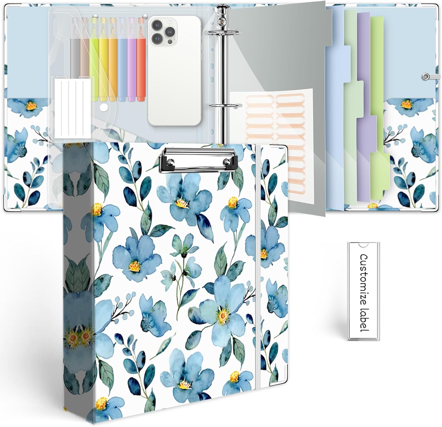 3 Ring Binder 1 Inch, Three Ring Binders Organizer with Clipboard, 5-Tabs Pockets Dividers, Plastic Folder, 18 Divider Stikers, KLLVE Cute Binder with Pen Loop (Garden Party, Letter Size) 34 715Dhmgeu3L. AC SL1500 - northernschoolofshiatsu.co.uk