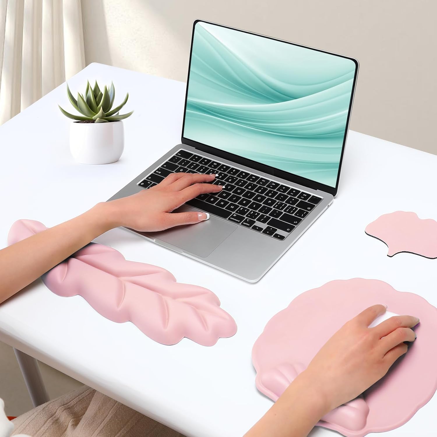 MOSISO Mouse Pad and Keyboard Wrist Rest & Coaster, Leaf Shaped Ergonomic Wrist Rest Support for Mousepad Non-Slip Base Pain Relief&Easy Typing Cushion with Memory Foam for Home Office, Pink 7 715F2TIg1bL. AC SL1500 - northernschoolofshiatsu.co.uk